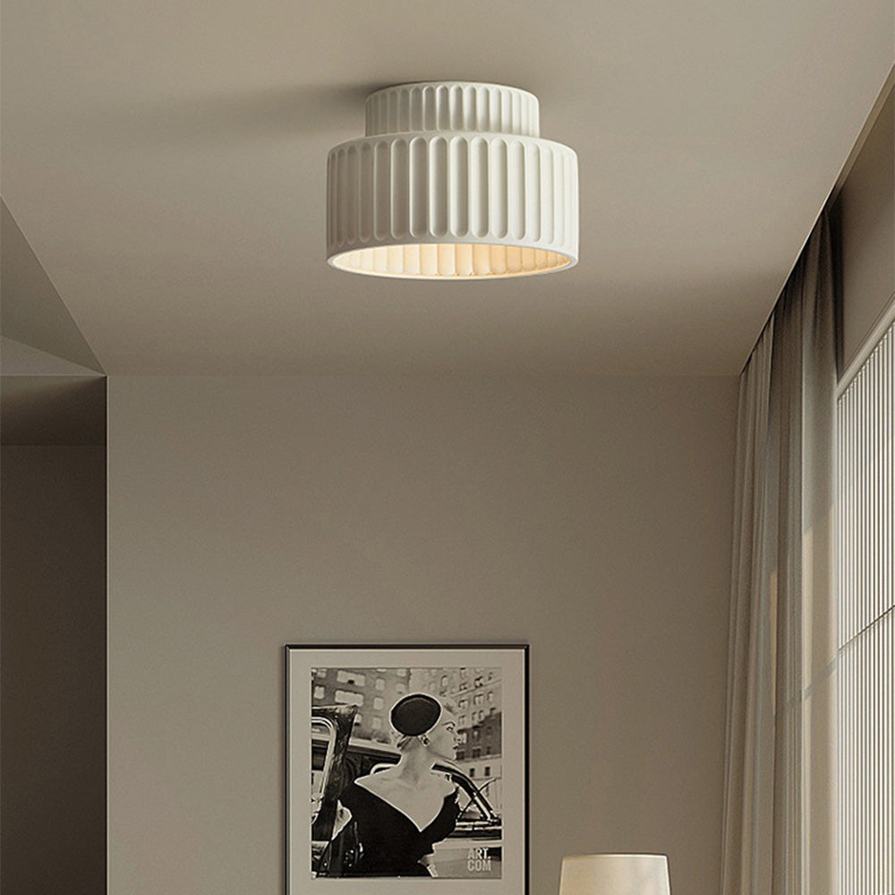 Vintage Cream Style Painted Flush Mount Ceiling Light Fixture - Classic Farmhouse Lighting for Bedroom, Living Room & Dining Room