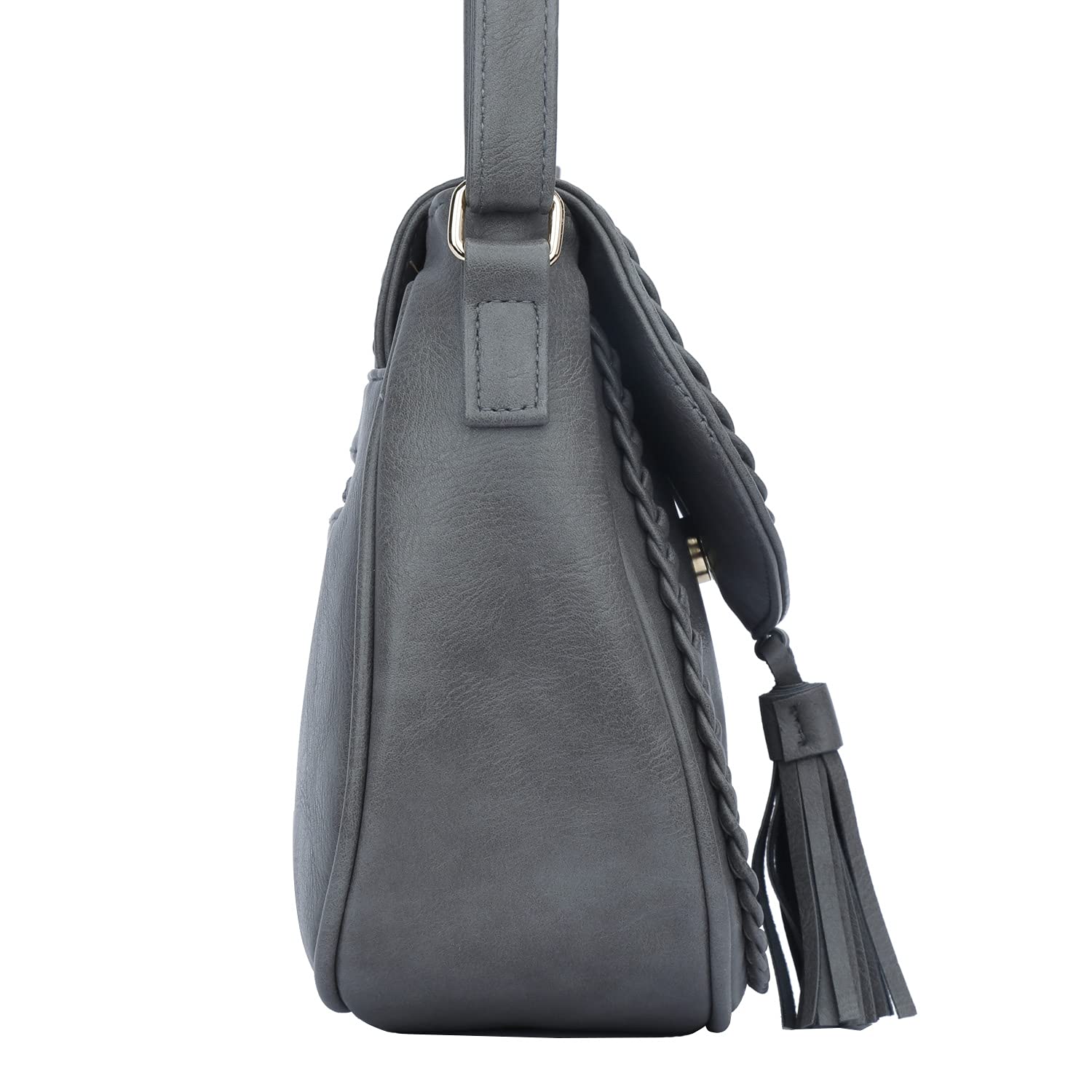 KKXIU Women's Casual Flap Saddle Crossbody Bag with Tassel - Stylish Purse for Everyday Use, Travel & Shopping