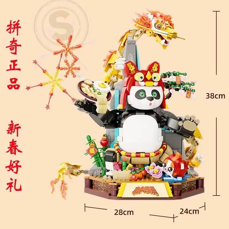 Pantasy 86504 Dragon Warrior Building Blocks - Chinese New Year Special Edition for Collectors | Perfect for Holiday Gifts, Home Decoration & Display