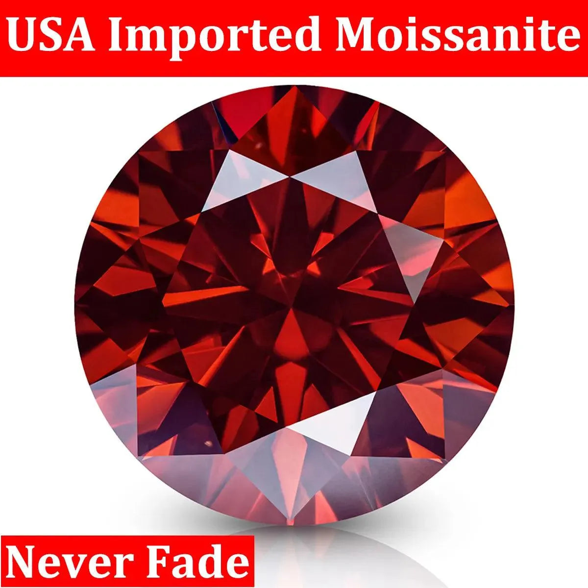 Premium VVS1 Certified Dark Red Garnet Moissanite Loose Stones (0.5ct-9ct) - Diamond Test Passed for Jewelry Making, Engagement Rings & Luxury Bead Designs