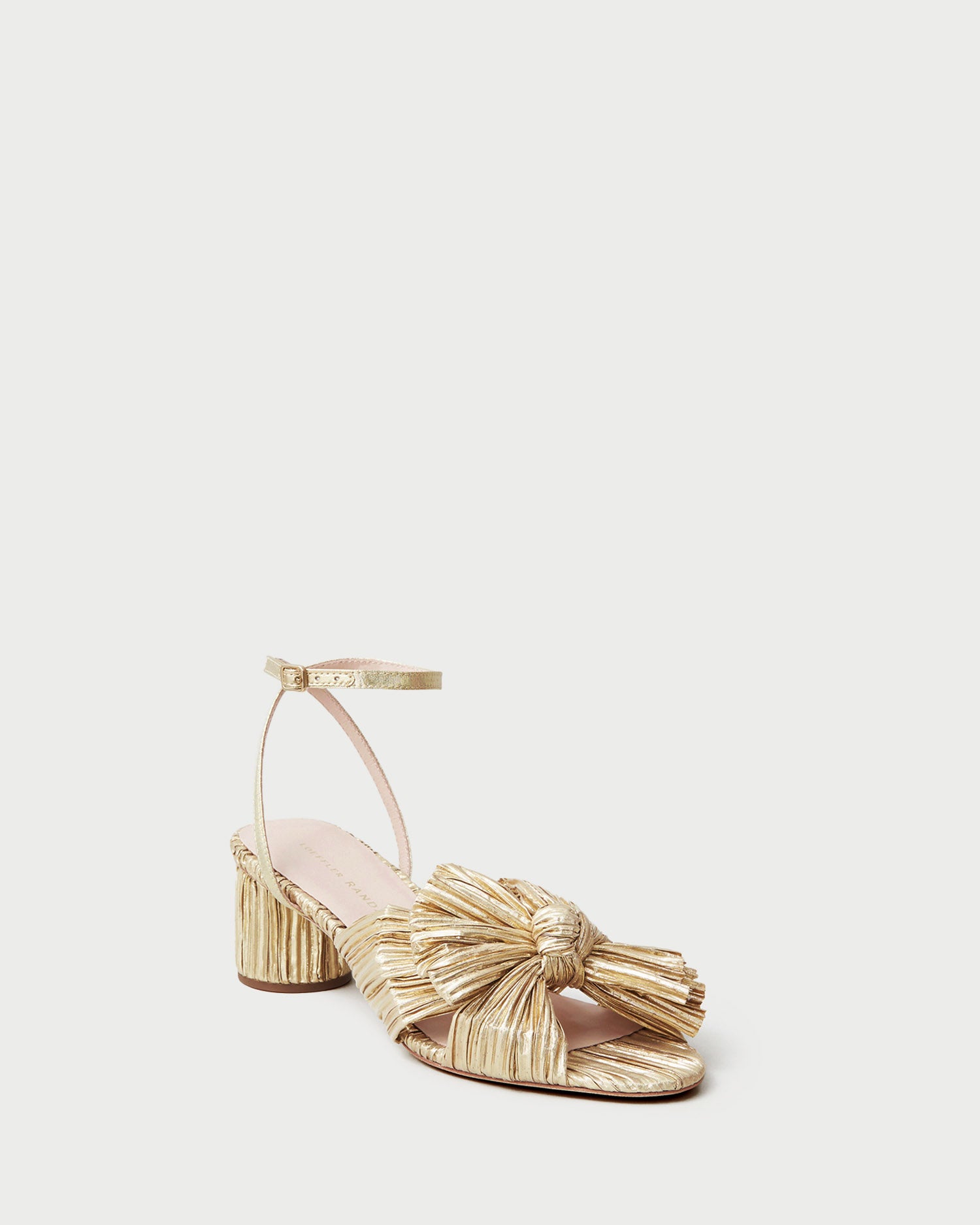 Elegant Dahlia Gold Pleated Bow Heels for Women - Stylish High Heels for Parties, Weddings & Special Occasions