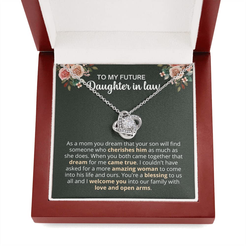 Future Daughter-in-Law Jewelry Gift - Love Knot Necklace for Bride, Fiancee & New Wife | Perfect Wedding Present from Mother-in-Law | Bridal Shower, Engagement, Birthday & Christmas Gift for Her | Ideal for Special Occasions & Heartfelt Moments