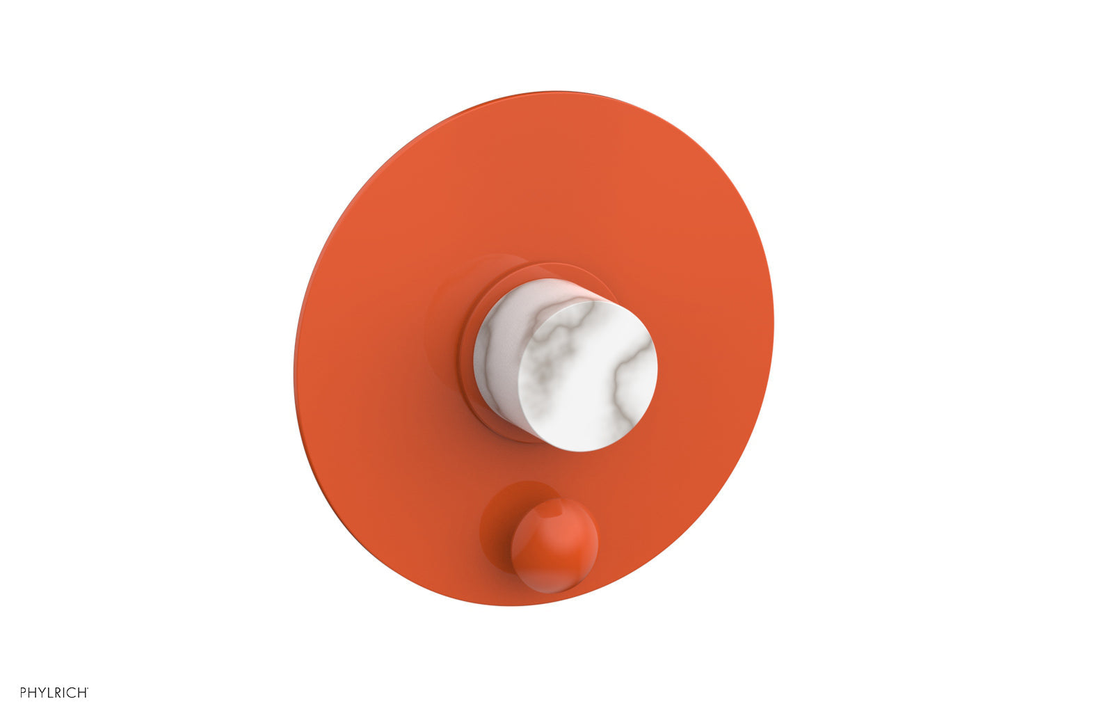 BASIC II Pressure Balance Shower Plate with Diverter and Handle Trim Set - White Marble 4 198 | Bathroom Shower System for Modern Home & Spa Experience