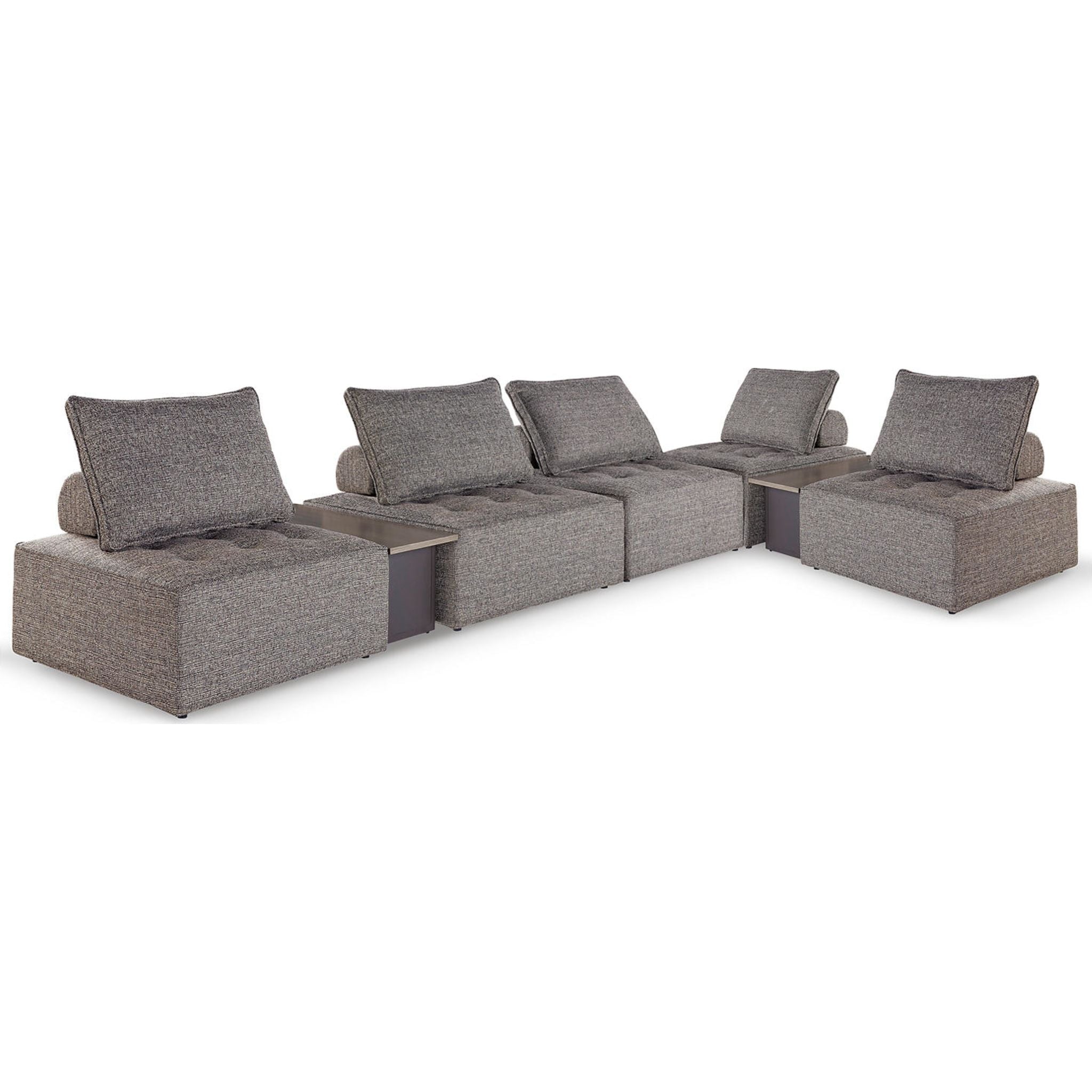 Bree Zee 7-Piece Modular Outdoor Patio Furniture Set - Brown Wicker Sectional Sofa for Garden, Poolside & Backyard Relaxation