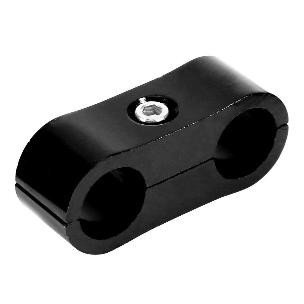 Aluminum Alloy AN4 Hose Separator Clamp - Fuel, Oil, Water & Brake Line Tube Divider - Universal Automotive Accessory (Black) - Perfect for Engine Bays, Motorcycles & Marine Applications