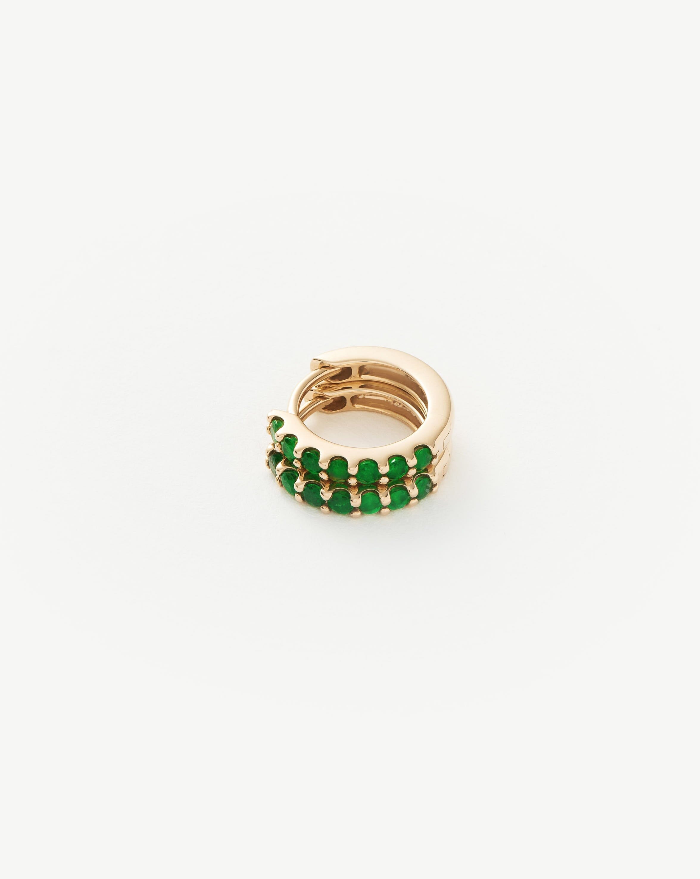 Fine Emerald Huggie Earrings – Elegant Green Gemstone Studs for Women | Perfect for Daily Wear, Parties & Special Occasions