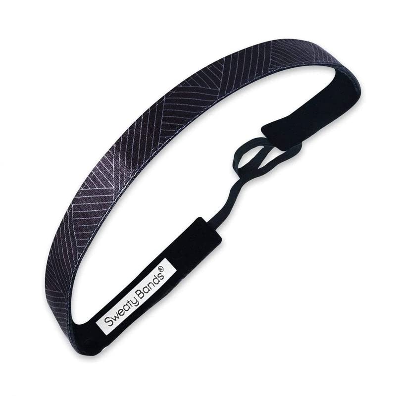 Sweaty Bands Women's & Girls Non-Slip Velvet-Lined Headband - 5/8 Inch Workout Hairband in Finish Line Charcoal - Perfect for Running, Yoga, Gym & Sports Activities