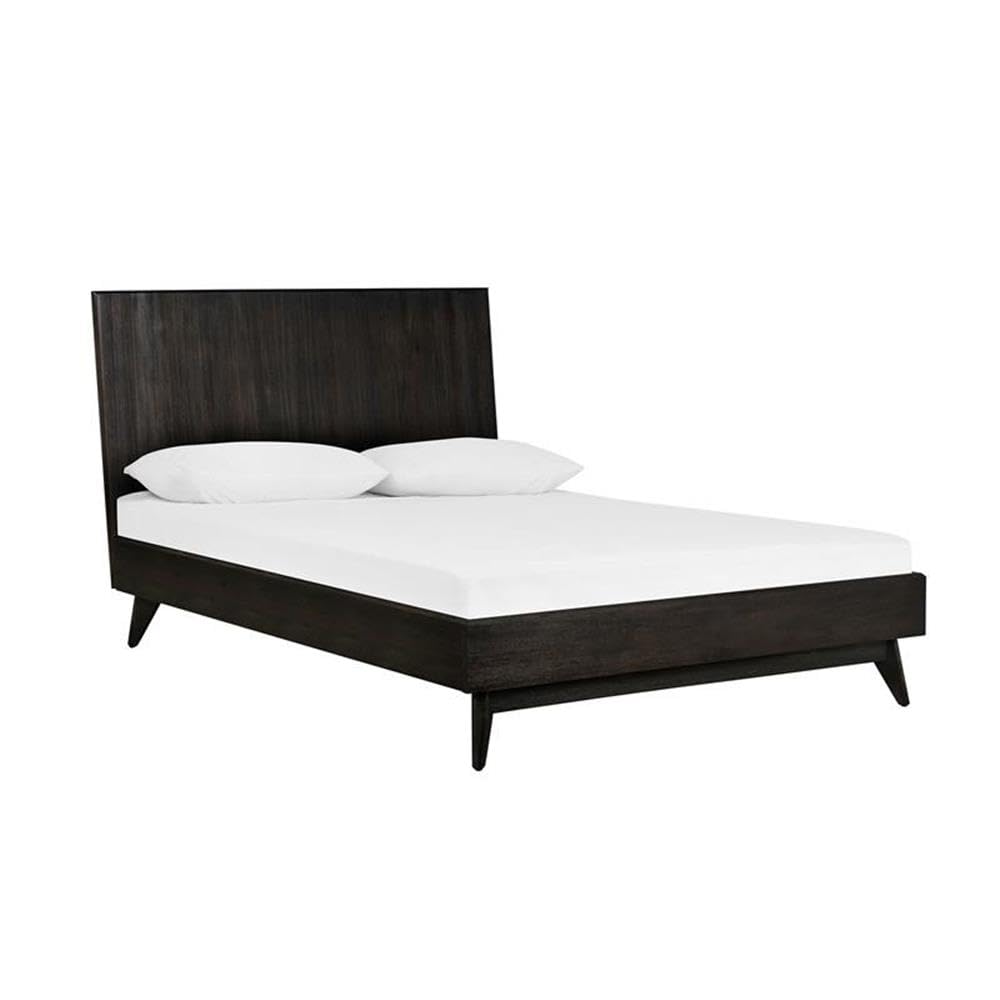 Allora Mid-Century Modern Platform Queen Bed Frame in Espresso Finish - Perfect for Contemporary Bedroom Decor