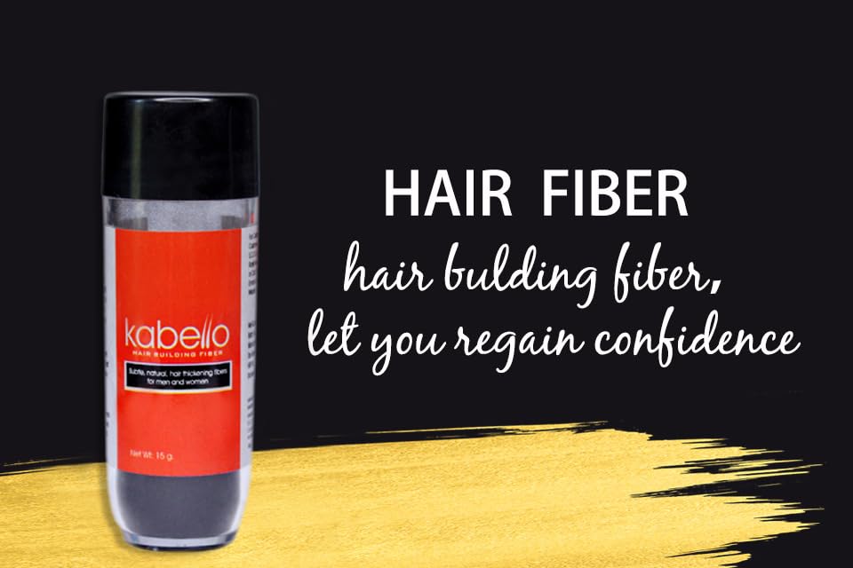 Kabello Fiber Hair Powder for Men & Women - Natural Hair Thickening & Bald Spot Coverage - 15g Brown | Instant Volume & Confidence for Daily Styling & Special Occasions