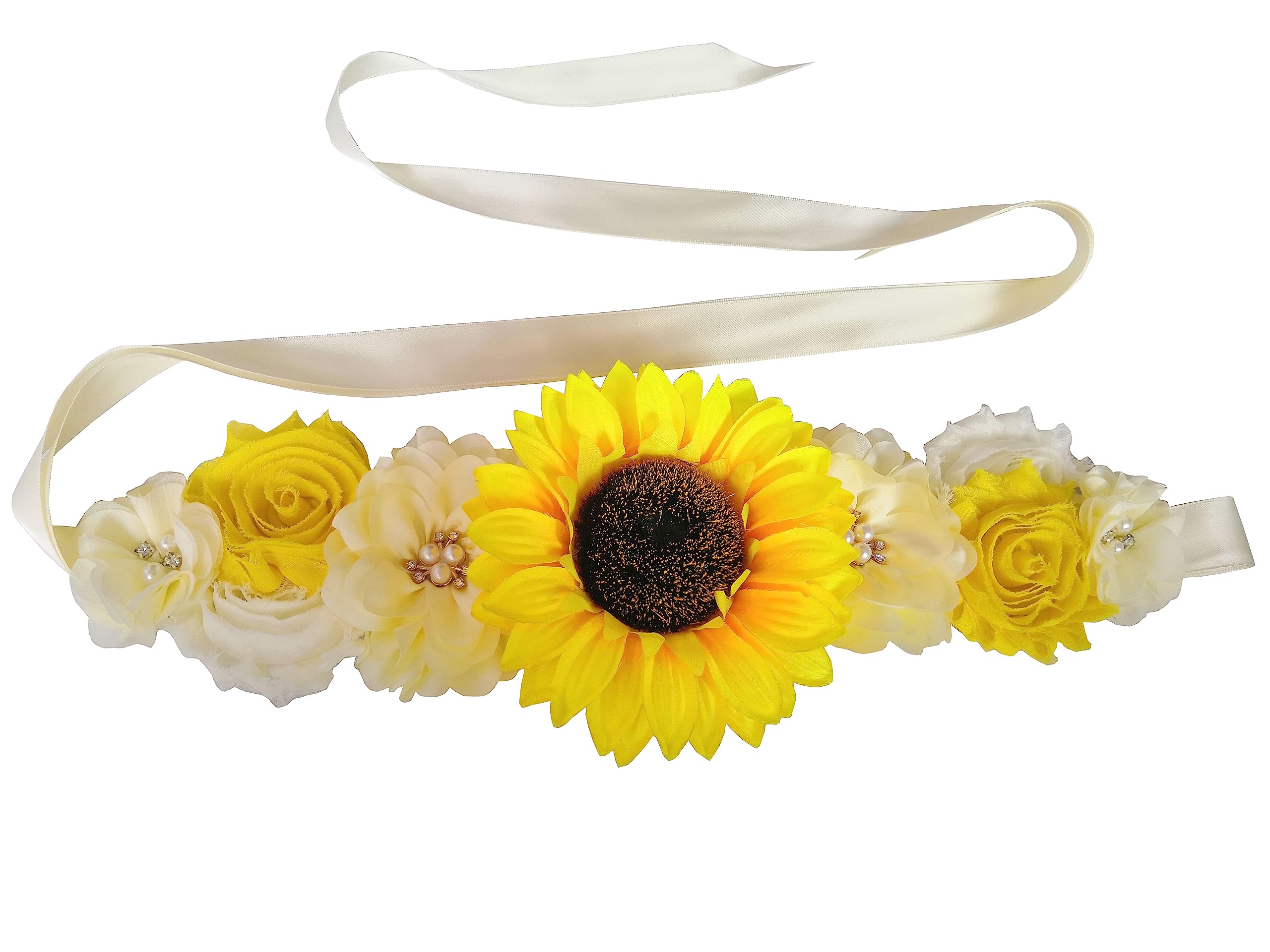 Sunflower Baby Shower Sash for Gender Reveal - Maternity Pregnancy Belly Band for Boy or Girl Announcement - Perfect for Baby Showers, Gender Reveal Parties & Maternity Photos