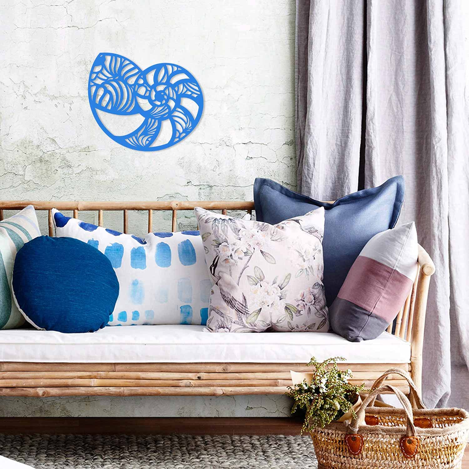 Seashell Metal Wall Art for Home Decor - Living Room, Bedroom & Outdoor