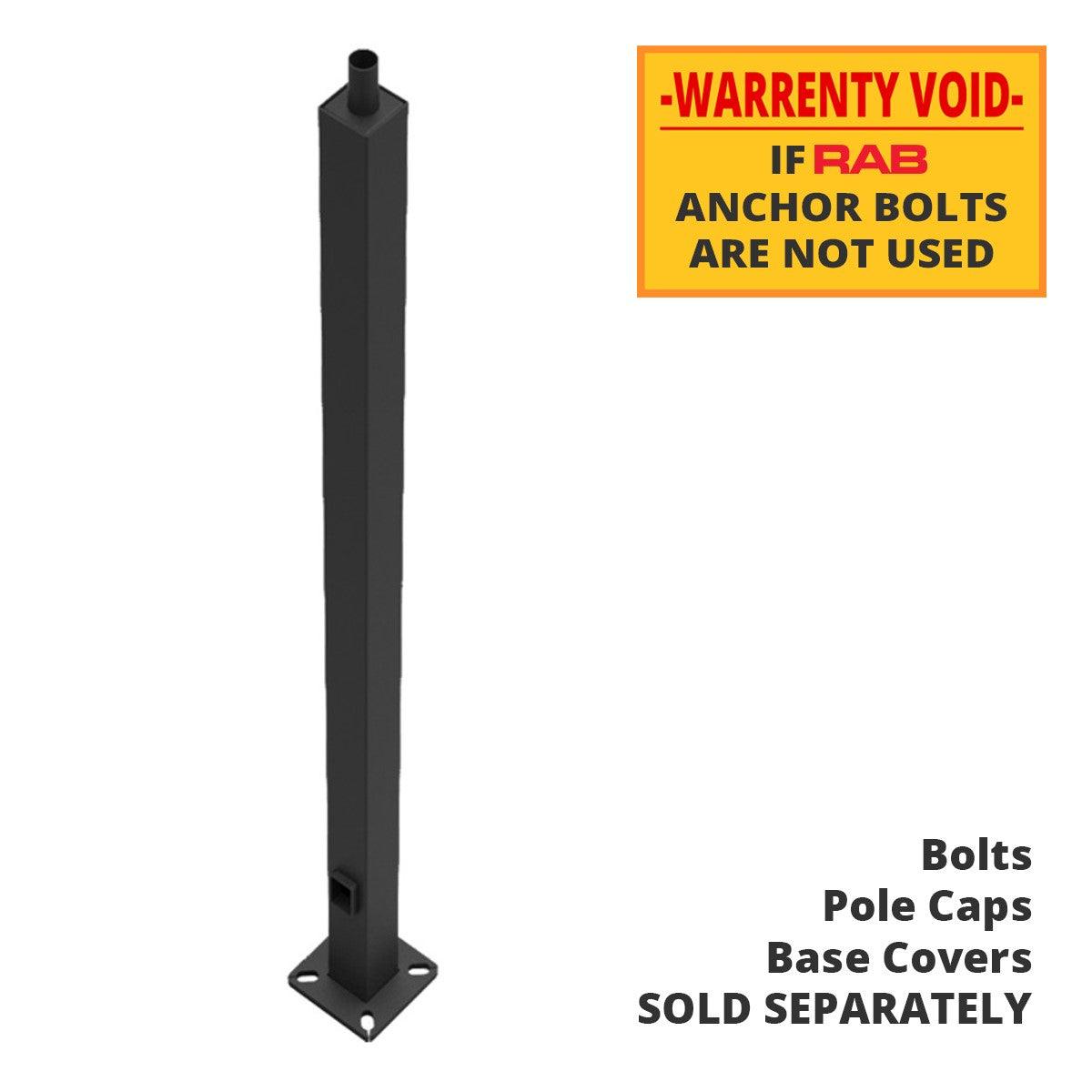 25 ft Light Pole with Heavy Duty Base - 4 Inch Square Shaft, 11 Gauge Steel Construction, Welded Tenon & Bronze Finish - Perfect for Parking Lots, Walkways and Outdoor Landscape Lighting