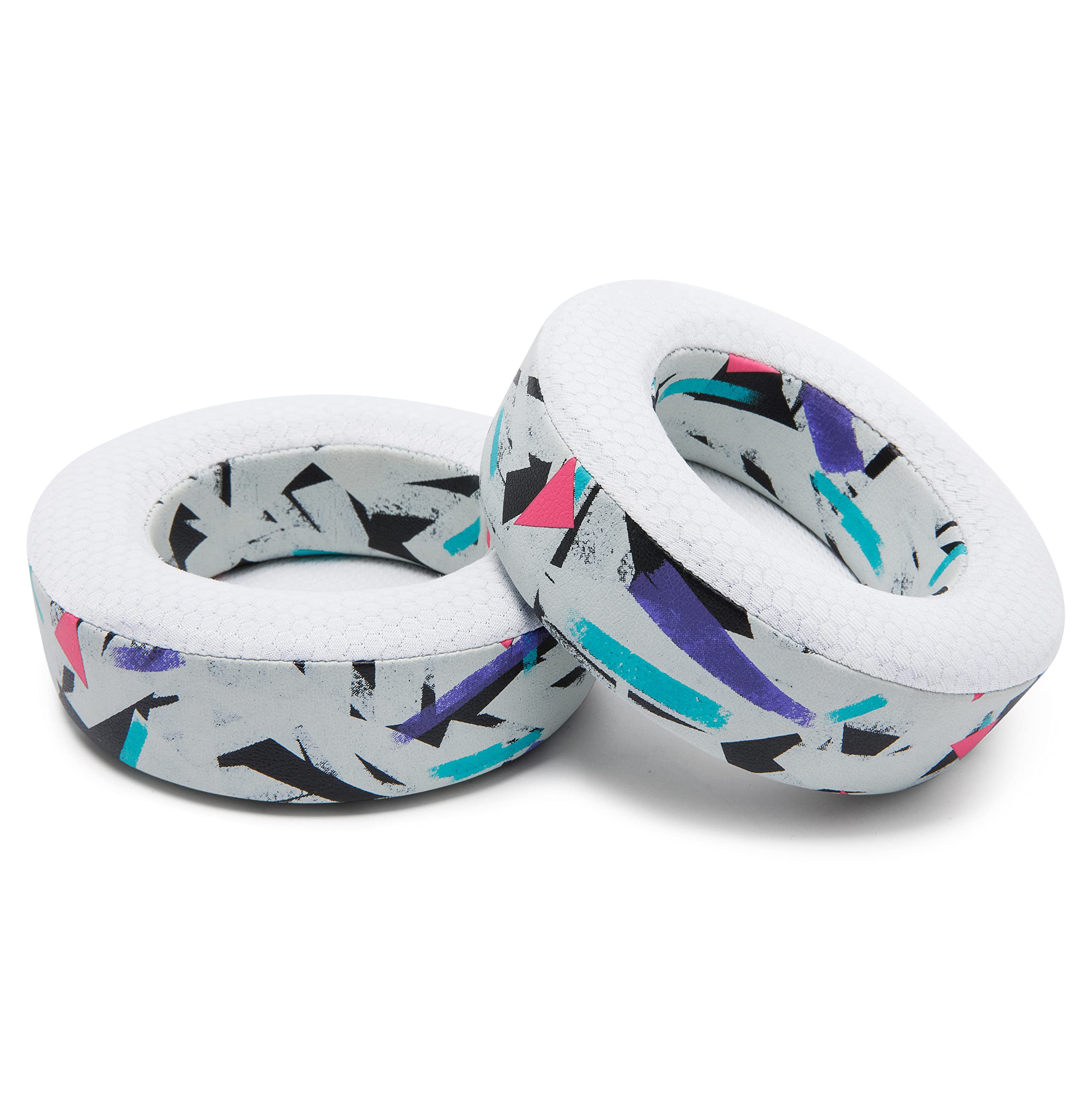 Premium Cooling Gel Earpads for Corsair Virtuoso Gaming Headset - Hybrid Fabric Replacement Cushions with Enhanced Durability, Noise Isolation & Comfort (White) - Perfect for Long Gaming Sessions, Streaming & Office Work