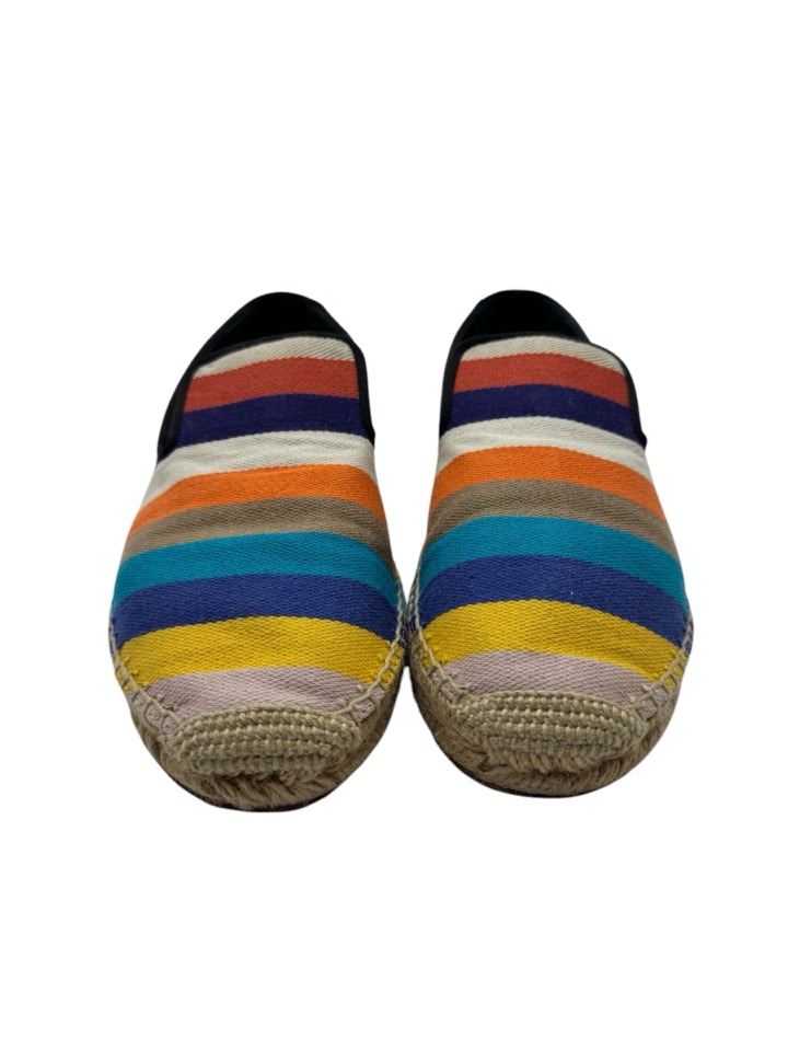 Celine Rainbow Stripe Espadrille Women's Shoes - Size 40 (US 10) | Stylish Summer Wedges for Beach, Vacation & Casual Outfits