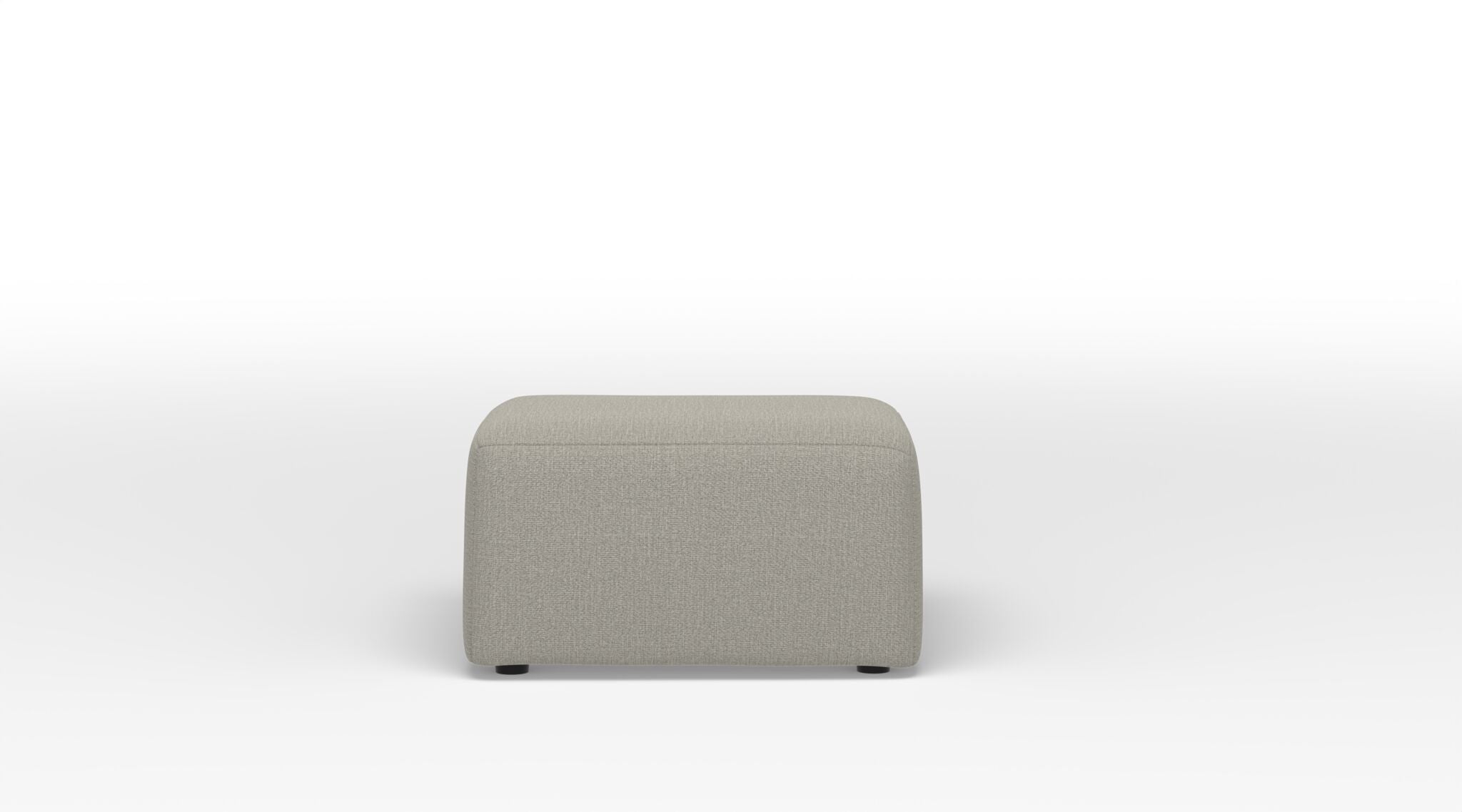 Caleb Square Ottoman Stool with Storage - Beige Upholstered Stucco Fabric - Perfect for Living Room, Bedroom, or Nursery as Extra Seating & Footrest