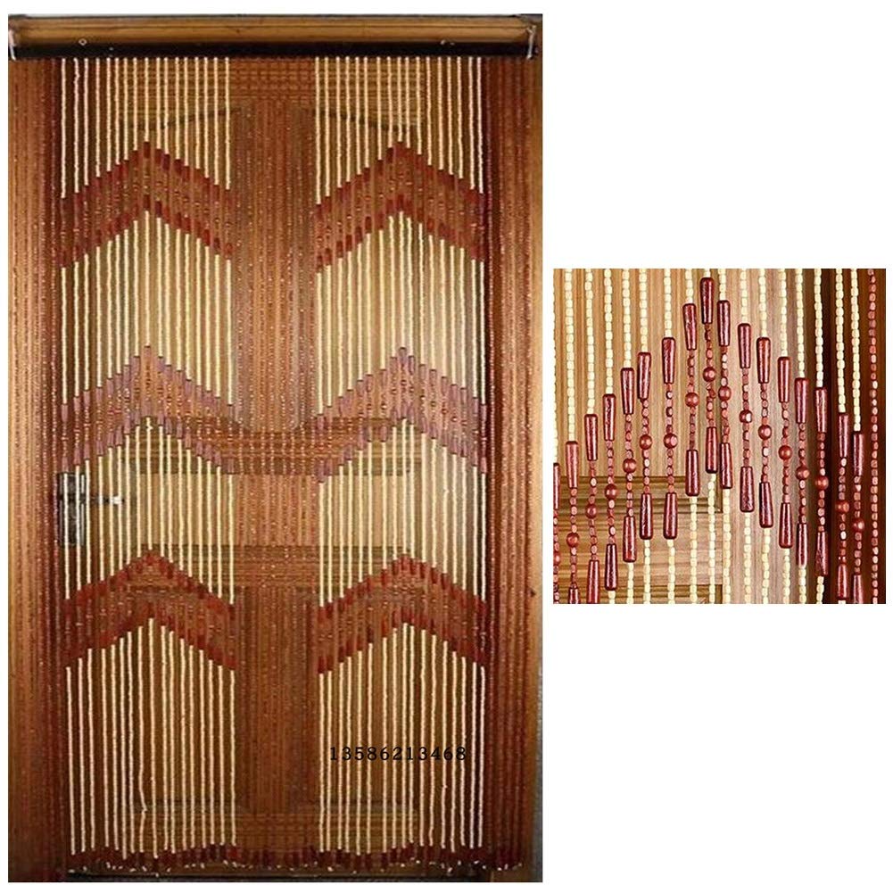 Rustic Wooden Beaded Curtain - Customizable Door & Window Hanging Decor for Living Room, Bedroom (90x180cm, Multiple Colors) | Boho Home Decor, Room Divider, Privacy Screen for Patio & Entryway
