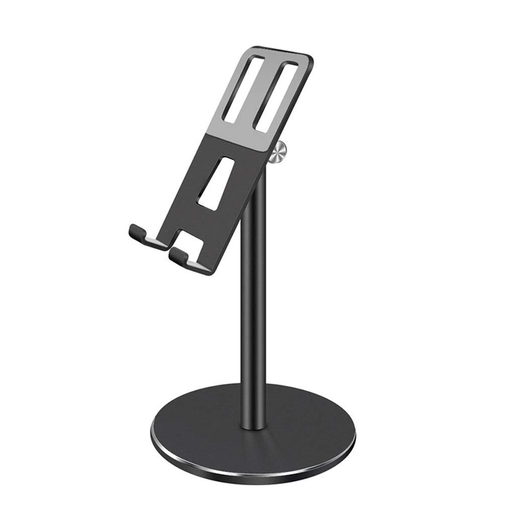 Premium Aluminum Alloy Tablet & Phone Stand - Adjustable Desktop Holder for iPad, iPhone, Samsung - Perfect for Home Office, Video Calls & Hands-Free Viewing (Black)