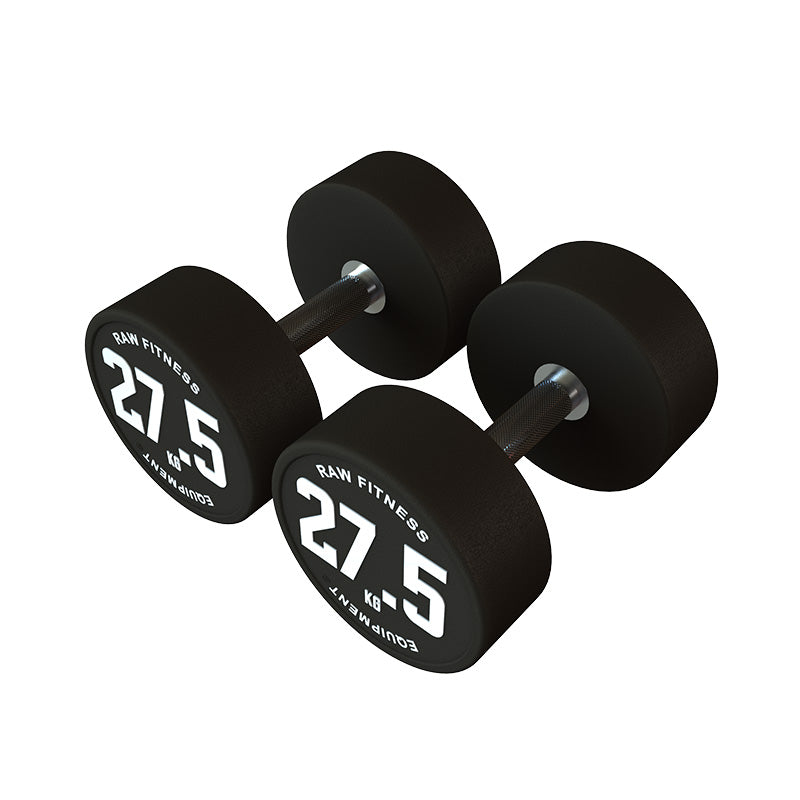 27.5KG Dumbbell Set - Round Rubber Coated Free Weights for Home Gym, Strength Training & Fitness Workouts - Perfect for Muscle Building, CrossFit & Cardio Exercises