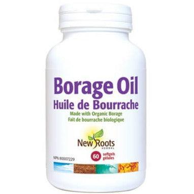 New Roots Borage Oil 1000mg - 60 Softgels for Skin Health, Hormone Balance & Joint Support - Premium Natural Supplement for Women & Men