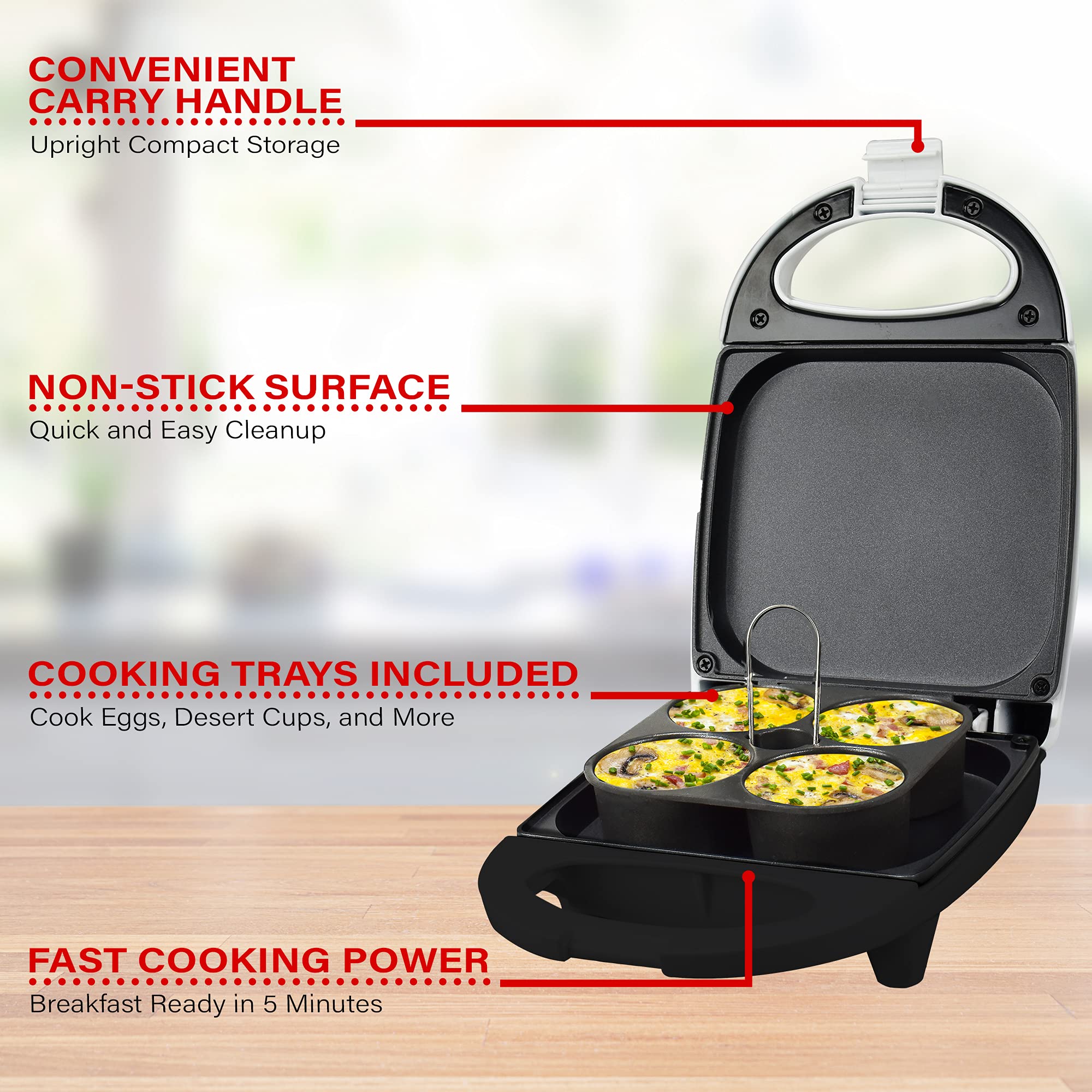 Brentwood TS-256W Electric Egg Cooker - Fast & Easy Hard Boiled, Poached, Scrambled Eggs - Perfect for Breakfast, Meal Prep & Keto Diet (White)