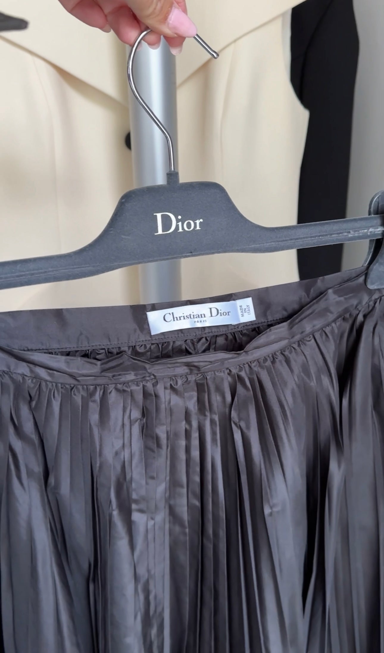 Christian Dior Black Silk Pleated Maxi Skirt Size 28 - Elegant Evening Wear & Special Occasion Outfit for Women