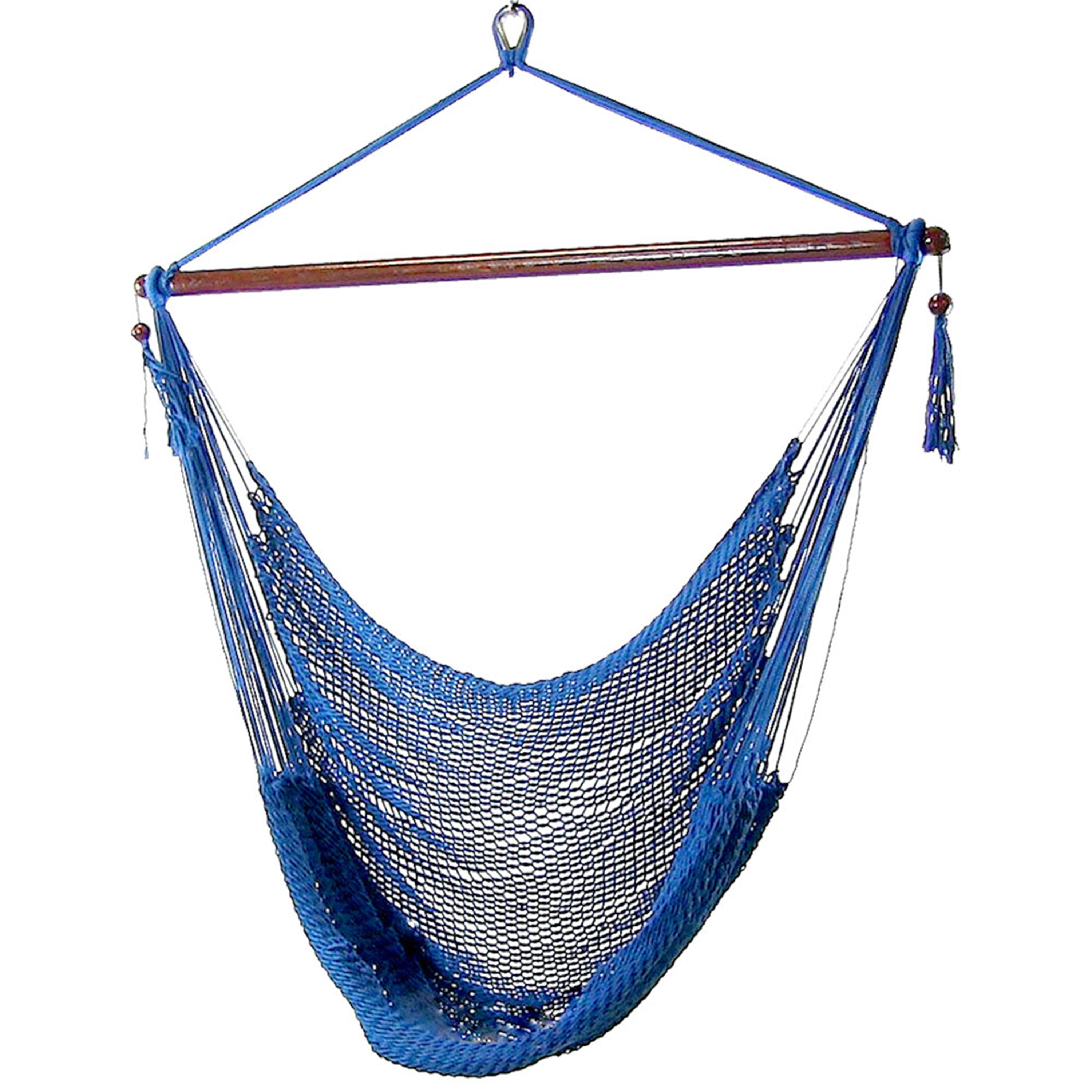 Extra Large Caribbean Polyester Rope Hammock Chair for Outdoor Relaxation - Perfect for Backyard, Patio, Poolside & Beach Lounging