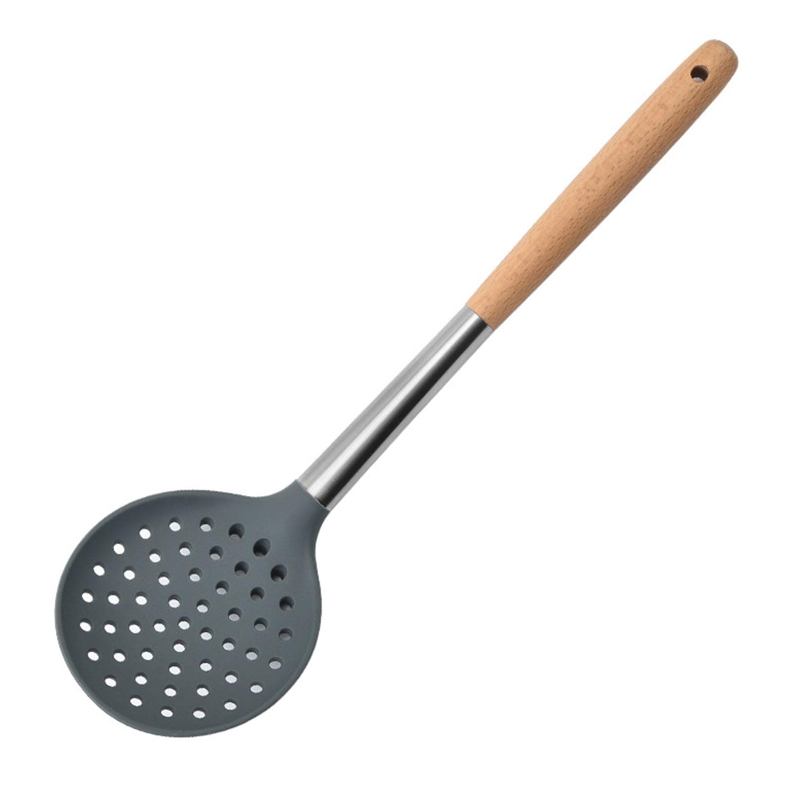 Non-Stick Silicone Cooking Utensil Set - 6-Piece Kitchen Gadgets with Beech Wood Handles (Spatula, Spoon, Whisk) - Perfect for Baking, Frying & Everyday Cooking