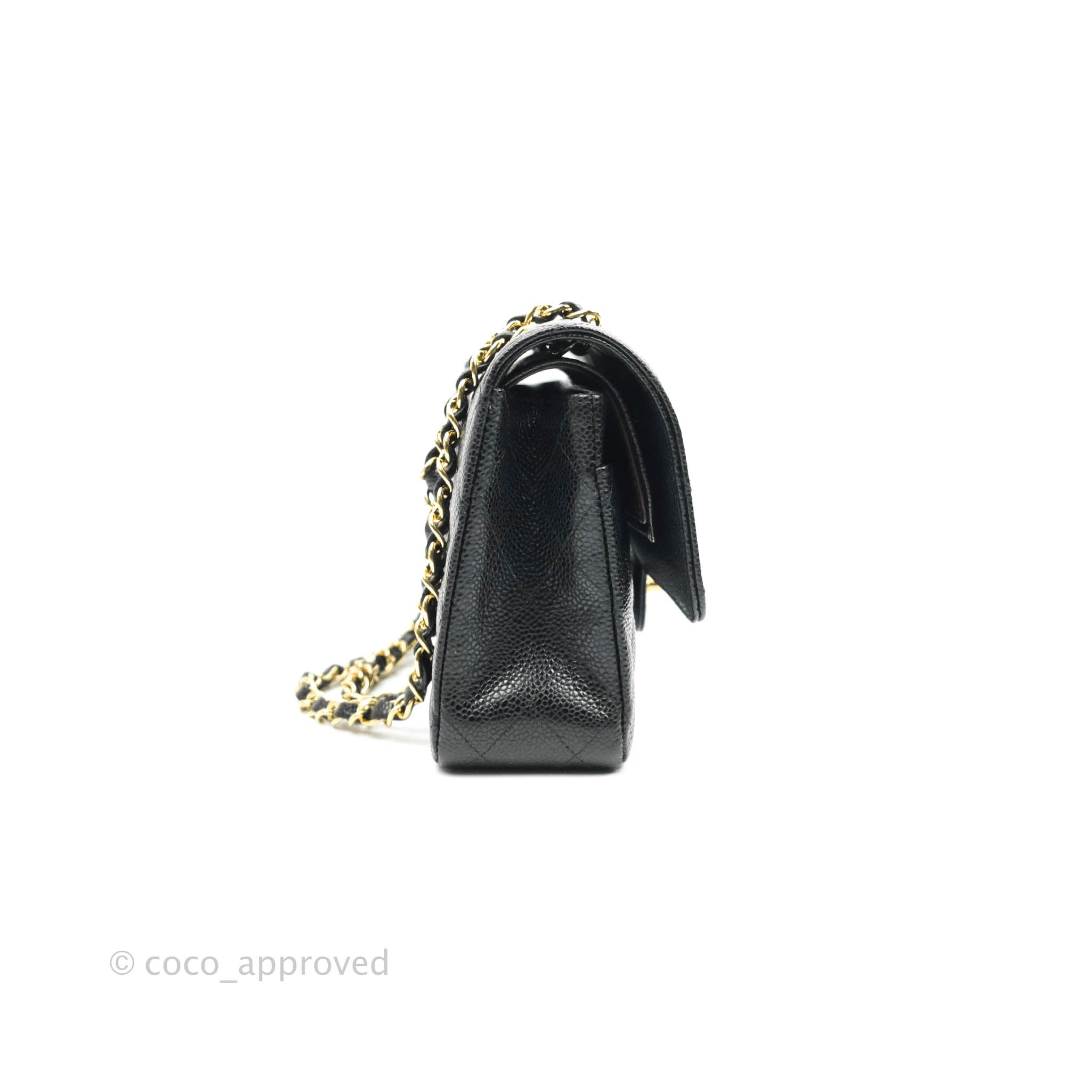 Chanel Classic Medium Double Flap Bag - Black Caviar Leather with Gold Hardware | Luxury Handbag for Women, Perfect for Work, Evening & Special Occasions