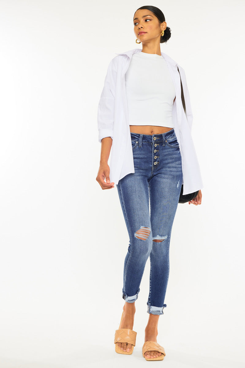 Norah High Rise Ankle Skinny Jeans for Women - Stretchy Denim Pants, Slim Fit, Comfortable & Fashionable - Perfect for Casual Outfits, Date Nights & Office Wear