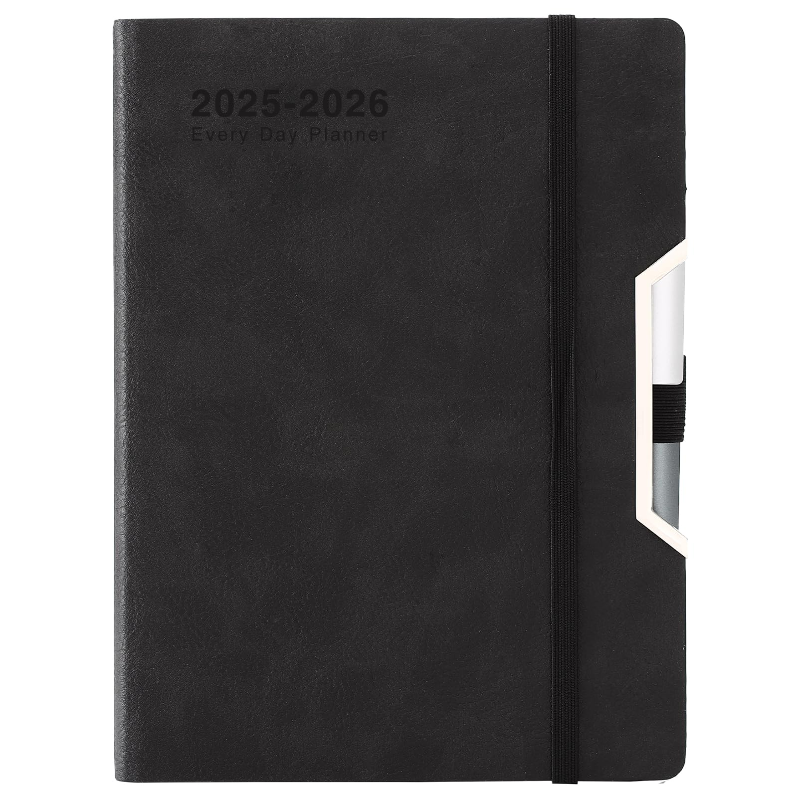 2025-2026 Academic Planner - Hardcover A5 Daily & Monthly Diary with Day Per Page Layout | July 2025-June 2026 Schedule Organizer Featuring Monthly Tabs, Inner Pocket, Pen Loop & Bonus Stickers (Black) | Perfect for Students, Teachers & Office Professionals
