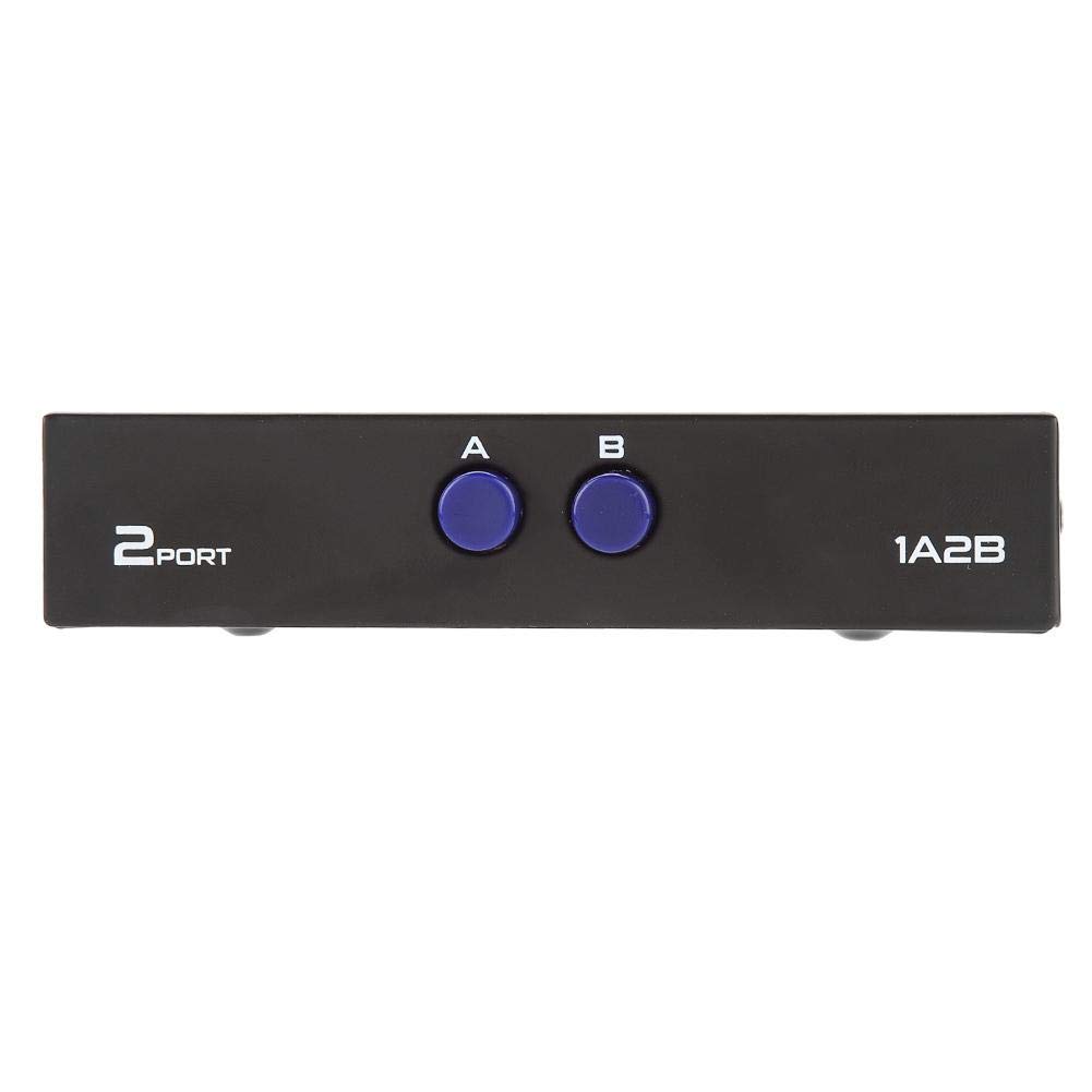 Nunafey 2-Port USB Printer Sharing Switch, Manual Iron Shell USB Hub for Printer, Scanner & Bluetooth Devices - Perfect for Home & Office Workspaces
