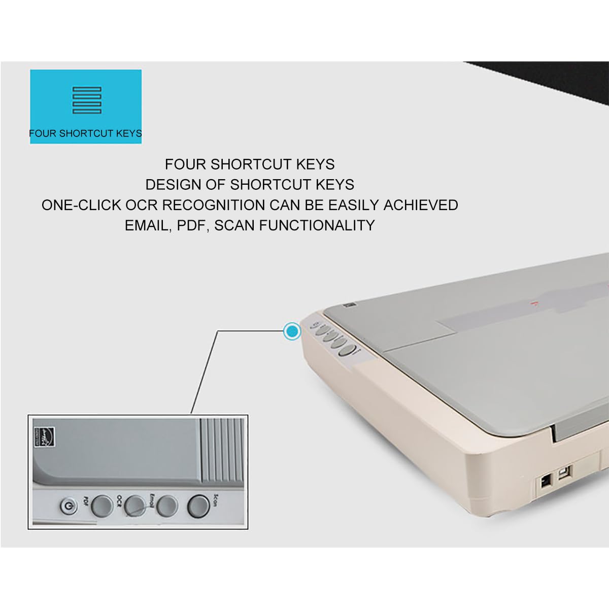 High-Resolution 1200 DPI A3 Flatbed Scanner with OCR Text Recognition - Scan to PDF Directly - Large Format Document Scanner for Home, Office & School Use - Perfect for Digitizing Books, Photos and Legal Documents