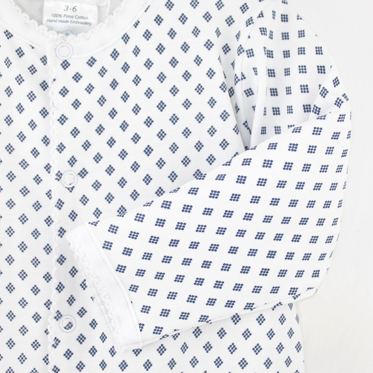 Diamond Printed Baby Footie Pajamas for Boys - Soft & Comfortable Sleepwear for Infants & Toddlers - Perfect for Bedtime, Lounging & Photo Shoots