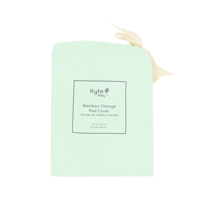 Kyte Baby Organic Cotton Changing Pad Cover - Soft Mint Green Waterproof Cover for Baby Changing Table | Perfect for Nursery, Diaper Bags & Travel