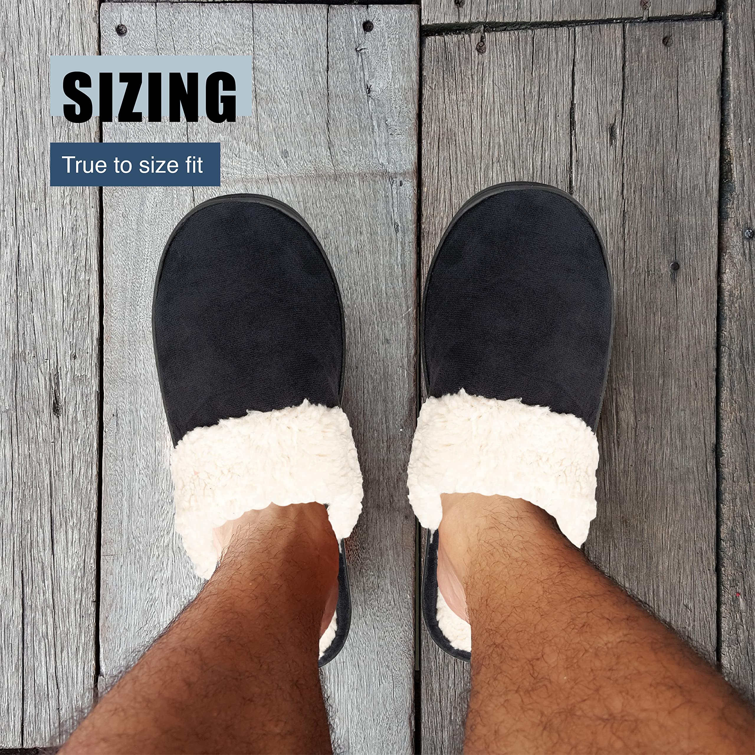 NORTY Men's Slip-On Clog Slippers with Memory Foam - Comfortable Indoor House Shoes for Men - Perfect for Home, Lounge & Backyard Use