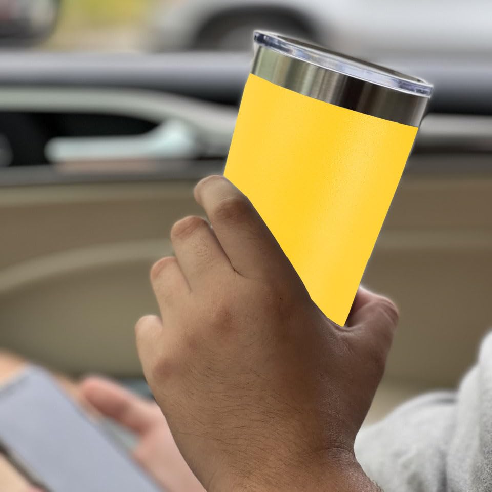 LaserGram 16oz Vacuum Insulated Stainless Steel Tumbler with Personalized Engraving - EMT Emergency Medical Technician Gift - Yellow - Perfect for Coffee, Tea & Cold Drinks at Work or Outdoor Adventures