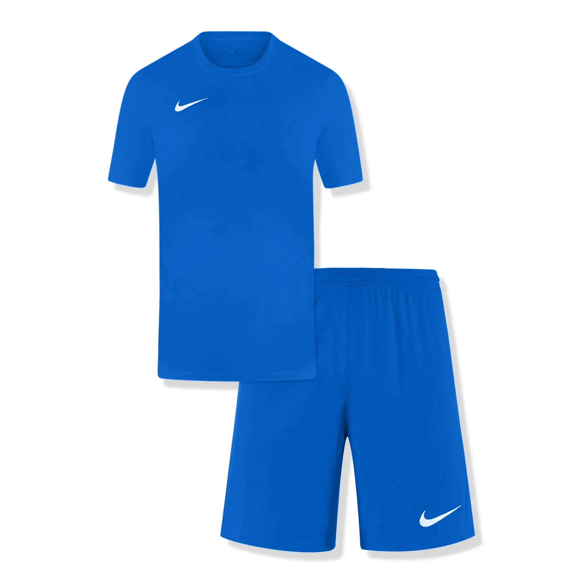 Nike Dri-FIT Park III Royal Blue & White T-Shirt and Shorts Set - Men's Athletic Workout Outfit for Running, Gym, and Casual Wear