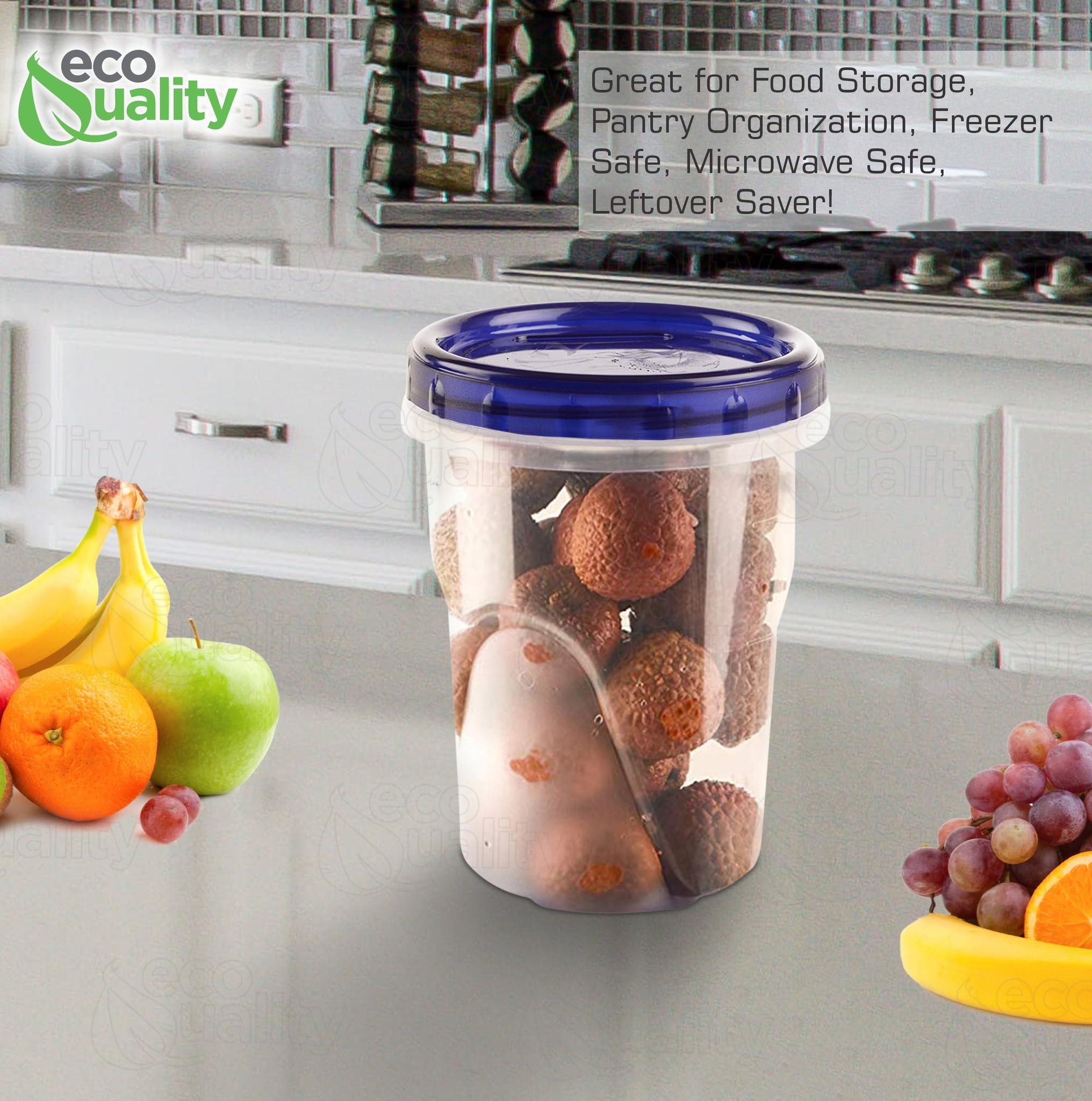 [15 Pack] 32oz Airtight Food Storage Containers with Twist & Seal Lids - BPA-Free Plastic Meal Prep Containers for Lunch, Snacks & Leftovers | Leakproof, Stackable & Reusable | Perfect for Home, Office & Picnics