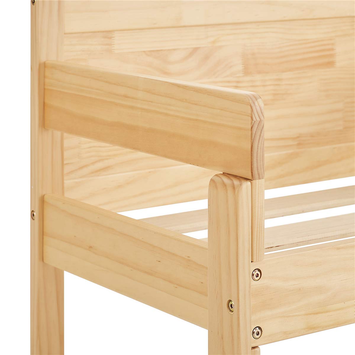 MUSEHOMEINC 2 in 1 Convertible Twin Bed Frame - Multifunctional Solid Wood Crib with Side Guardrails, Transforms into Chair or Sofa, Fits Standard Crib Mattress (Mattress Not Included) - Perfect for Nursery, Small Spaces & Multi-Purpose Rooms