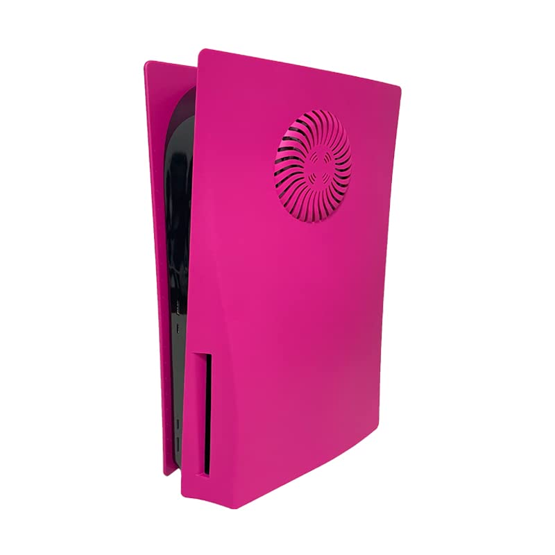 PS5 Replacement Side Plate Cover Case - Cooling Version with Turbo Vents for Playstation 5 Disc Edition | Shockproof ABS Faceplate with Anti-Scratch Protection in Nova Pink | Perfect for Gaming Setups & Console Protection