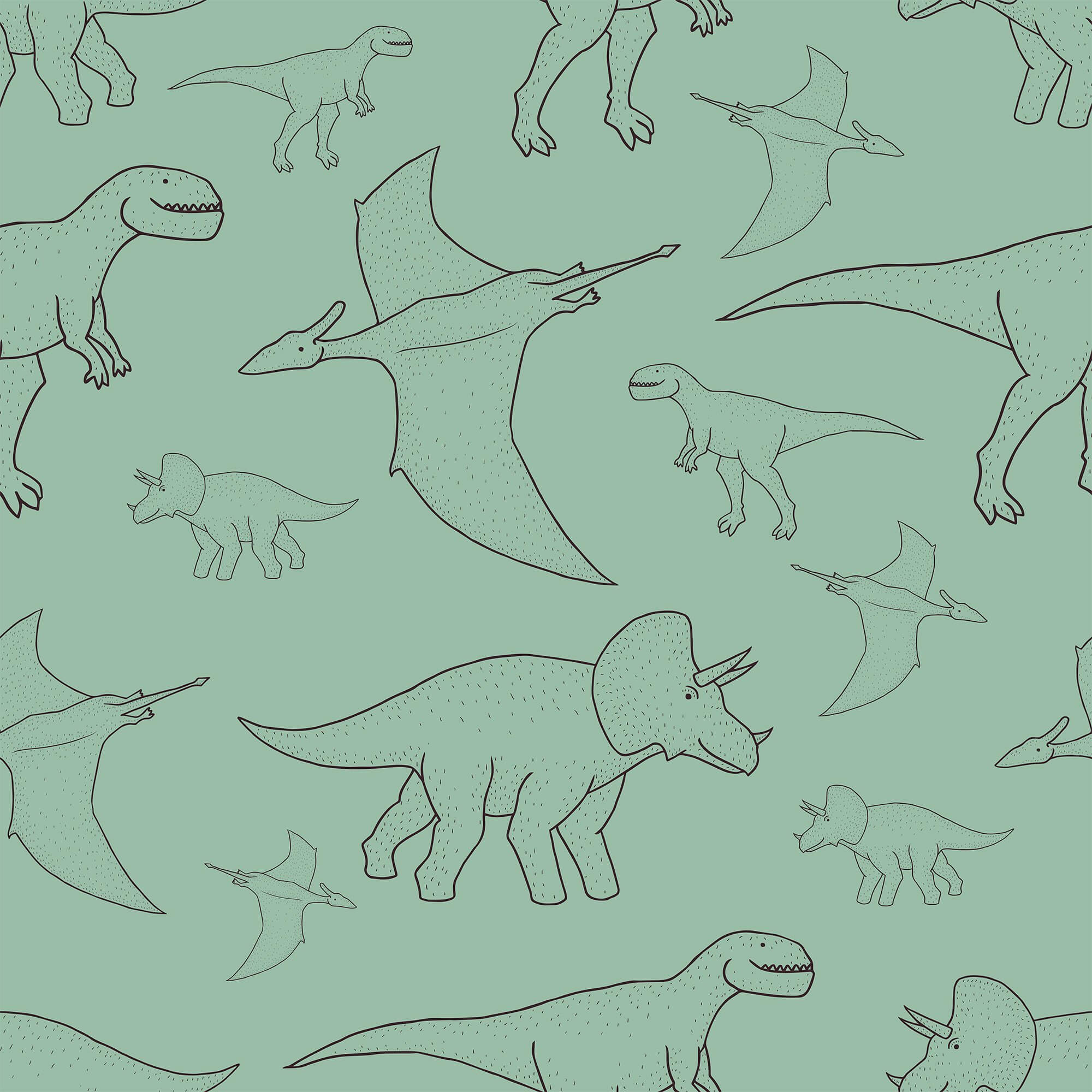 Green Animals Children's Peel and Stick Removable Wallpaper 9336 - Perfect for Nursery, Kids Room Decor & Playroom Wall Design