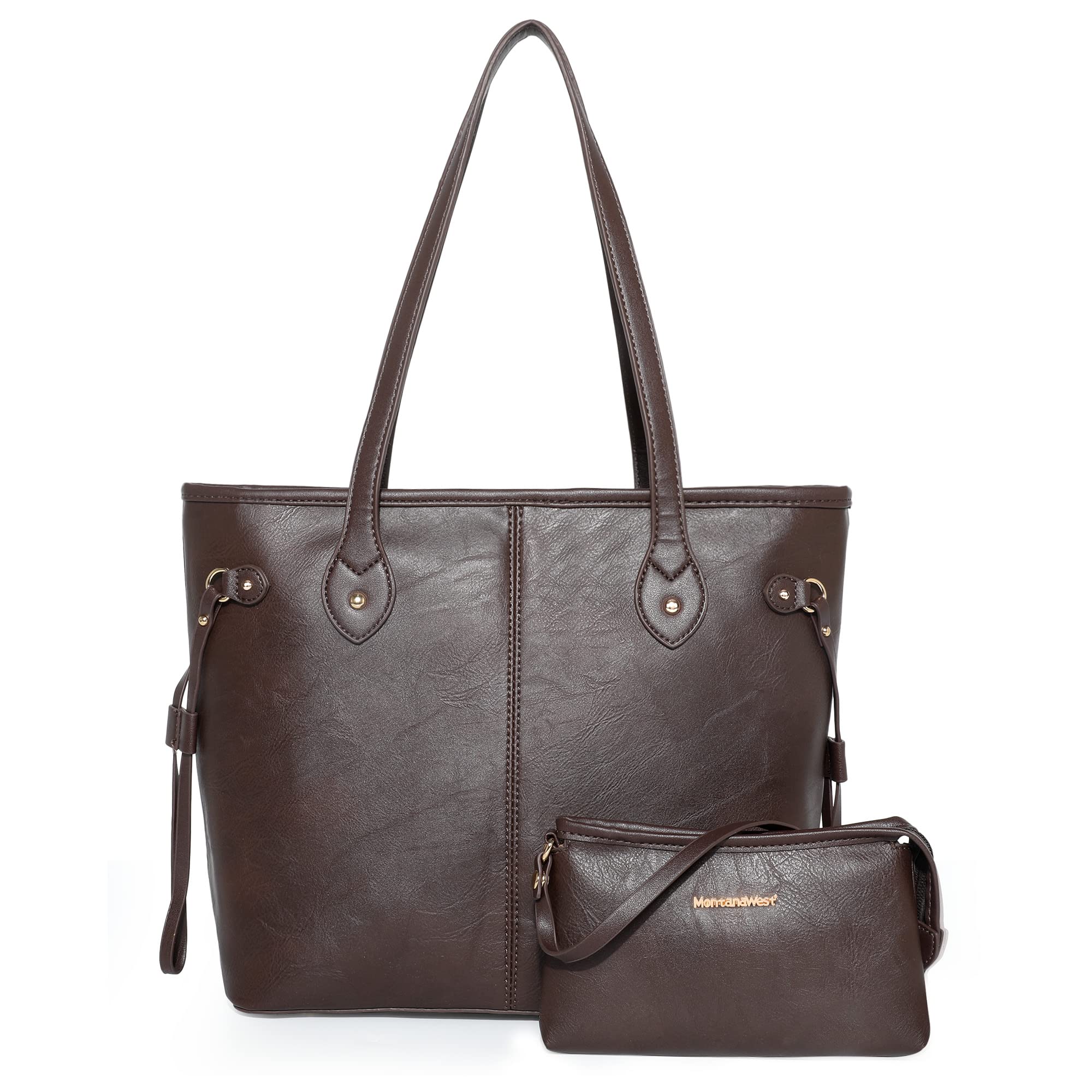 Montana West Vegan Leather Tote Bag for Women - Stylish Top Handle Shoulder Hobo Purse with Coin Purse | Perfect for Work, Travel & Everyday Use