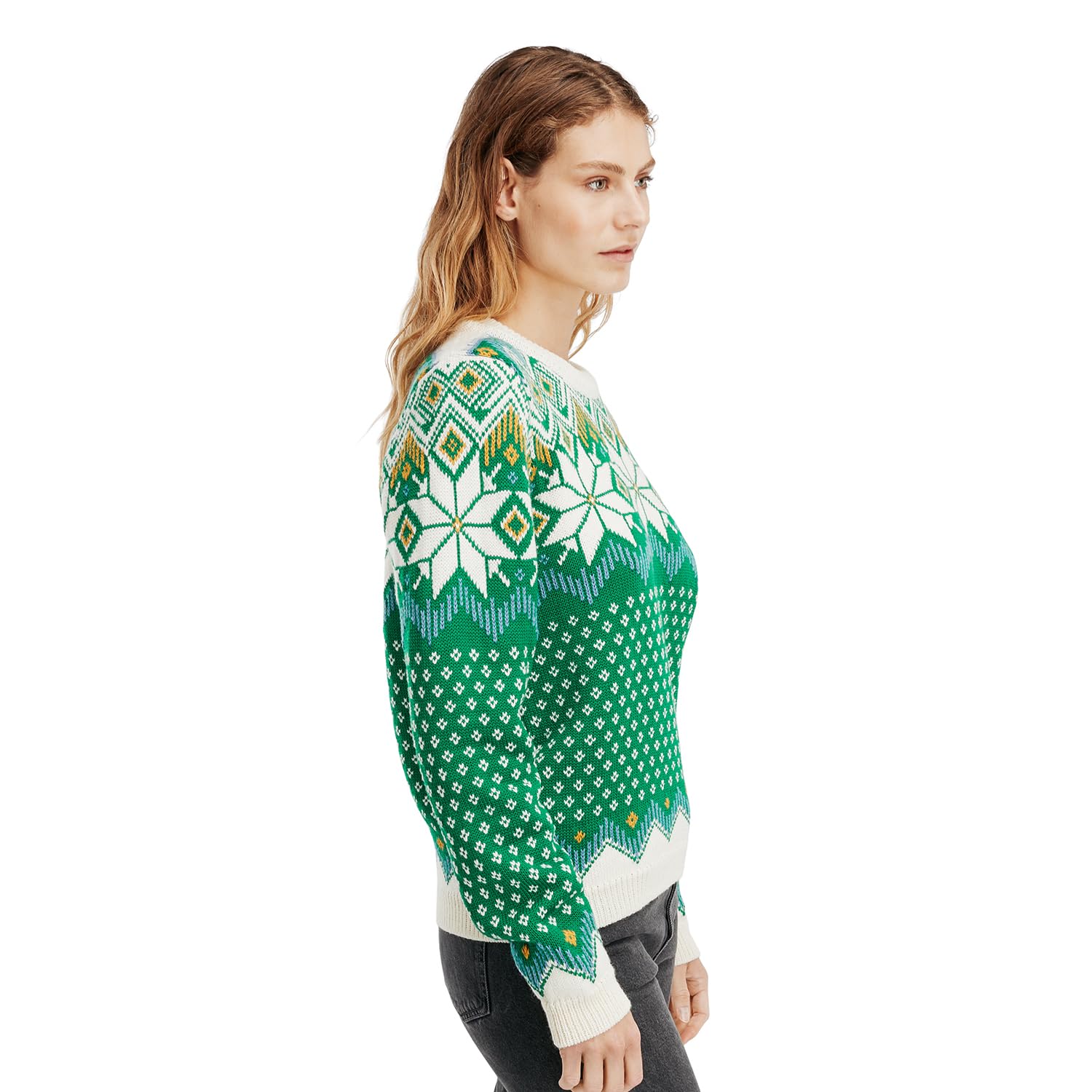Dale of Norway Vilja Women's 100% Lightweight Wool Crewneck Pullover Sweater - Warm Winter Knitwear for Skiing, Hiking & Casual Outfits