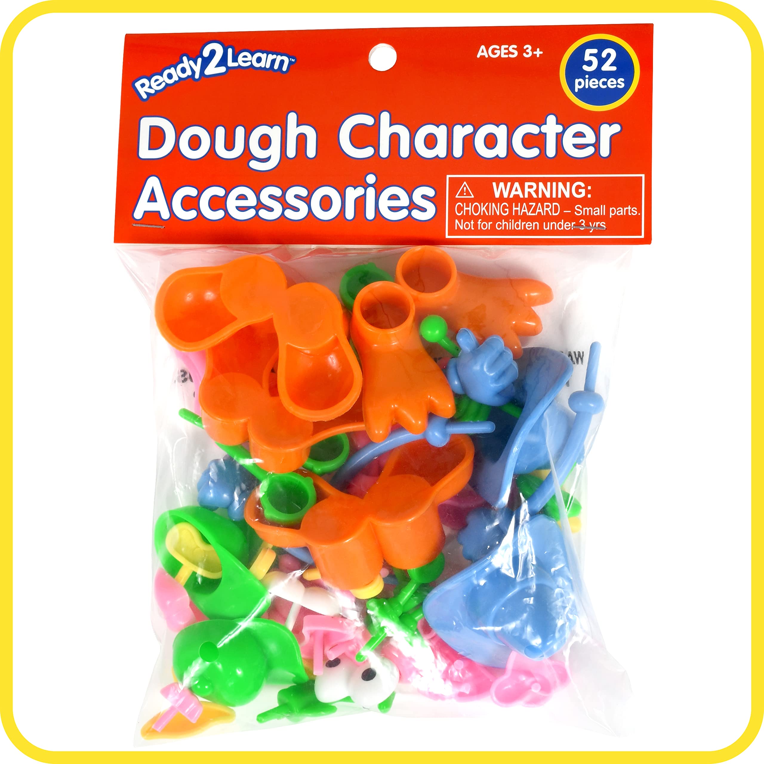 READY 2 LEARN Play Dough Character Accessories Set - 52 Pieces with 21 Unique Shapes for Kids Creative Play | Dough Toys for Children to Create Animals & Decorate Characters | Perfect for Preschool Learning, Birthday Gifts & Sensory Play Activities