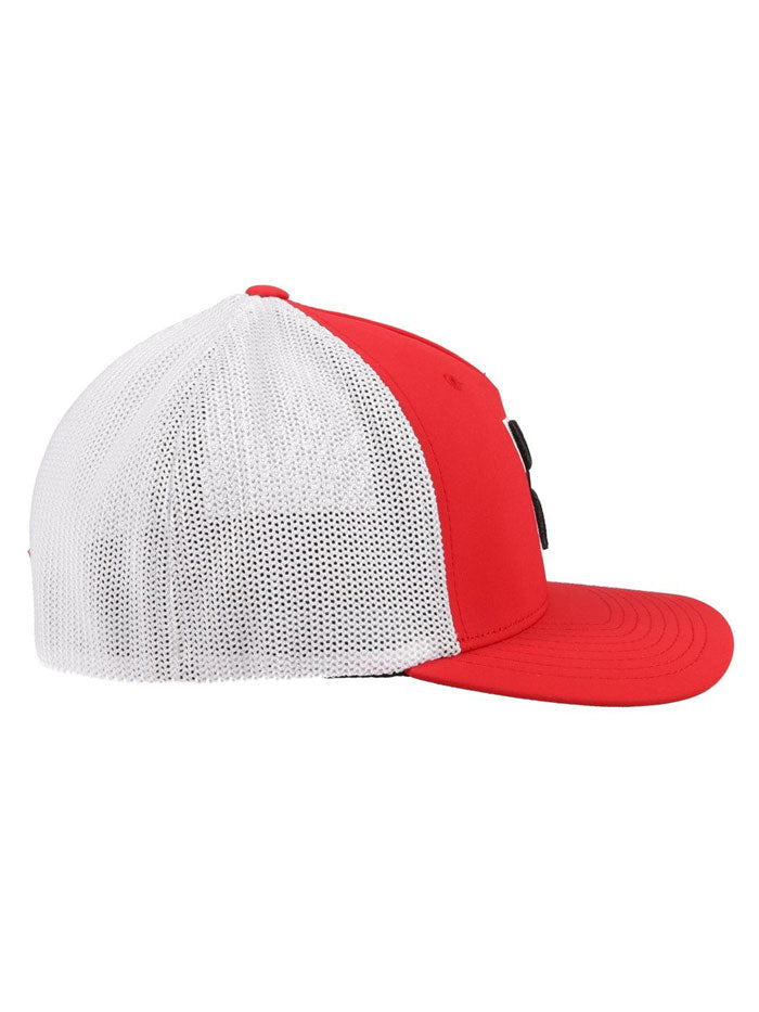 Hooey 2112RDWH COACH Mid Profile Flexfit Trucker Hat - Red & White Adjustable Baseball Cap for Men & Women - Perfect for Outdoor Activities, Sports, and Casual Wear