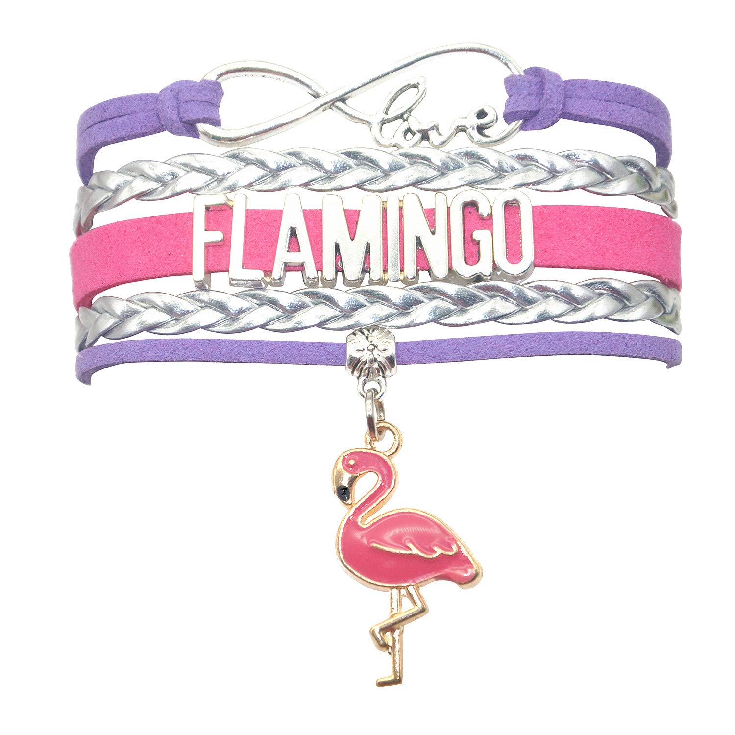 HCChanshi Flamingo Jewelry - Infinity Love Flamingo Bracelet for Women, Unique Flamingo Themed Gifts for Adults, Flamingo Lovers Accessories - Perfect for Birthday Parties, Bridesmaid Gifts & Tropical Themed Events