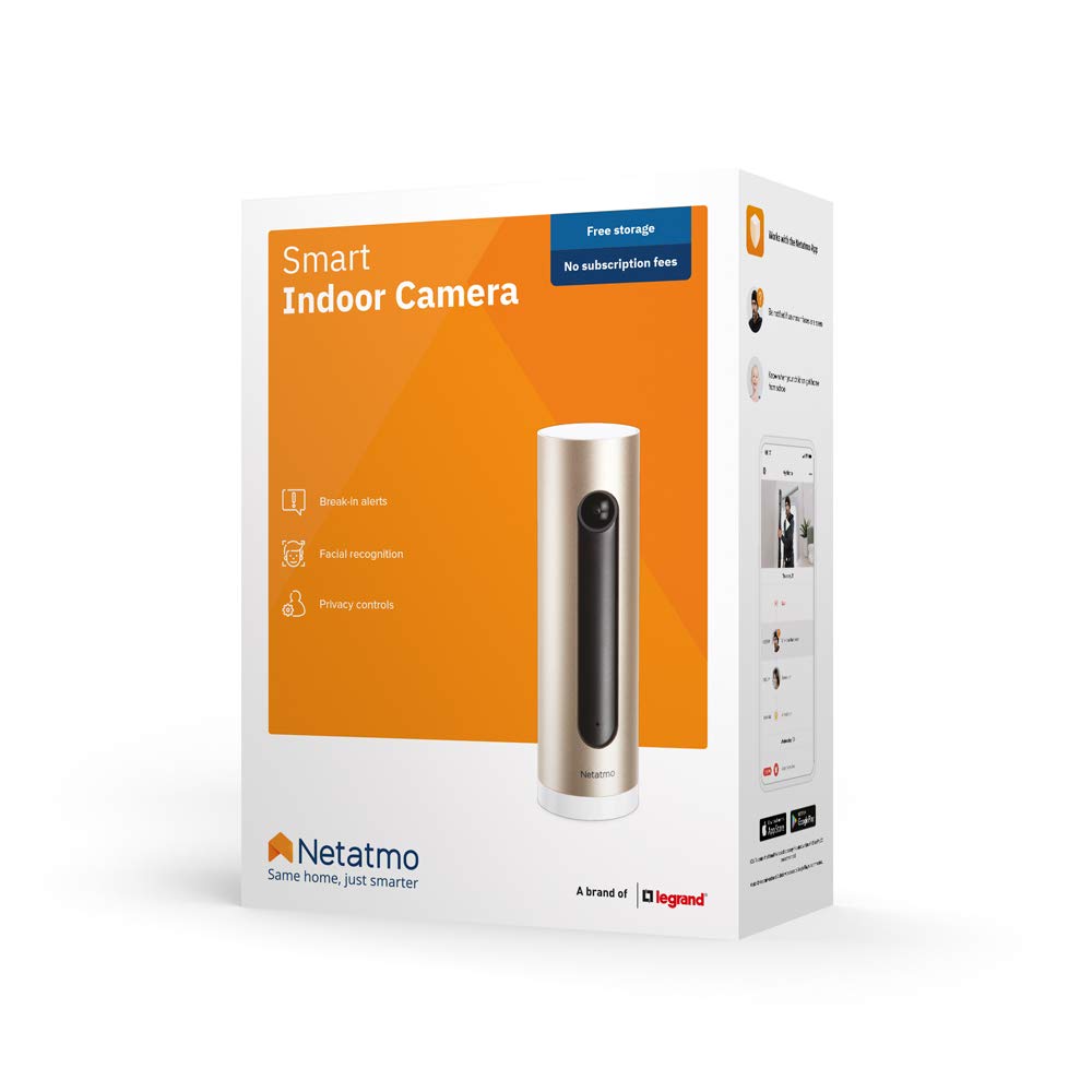 Netatmo Smart Indoor Security Camera - 1920p HD, WiFi 2.4GHz, Motion Detection, Night Vision, No Monthly Fees, Wall Mount Included (NSC01-UK) - Perfect for Home Monitoring, Baby Watching & Pet Surveillance