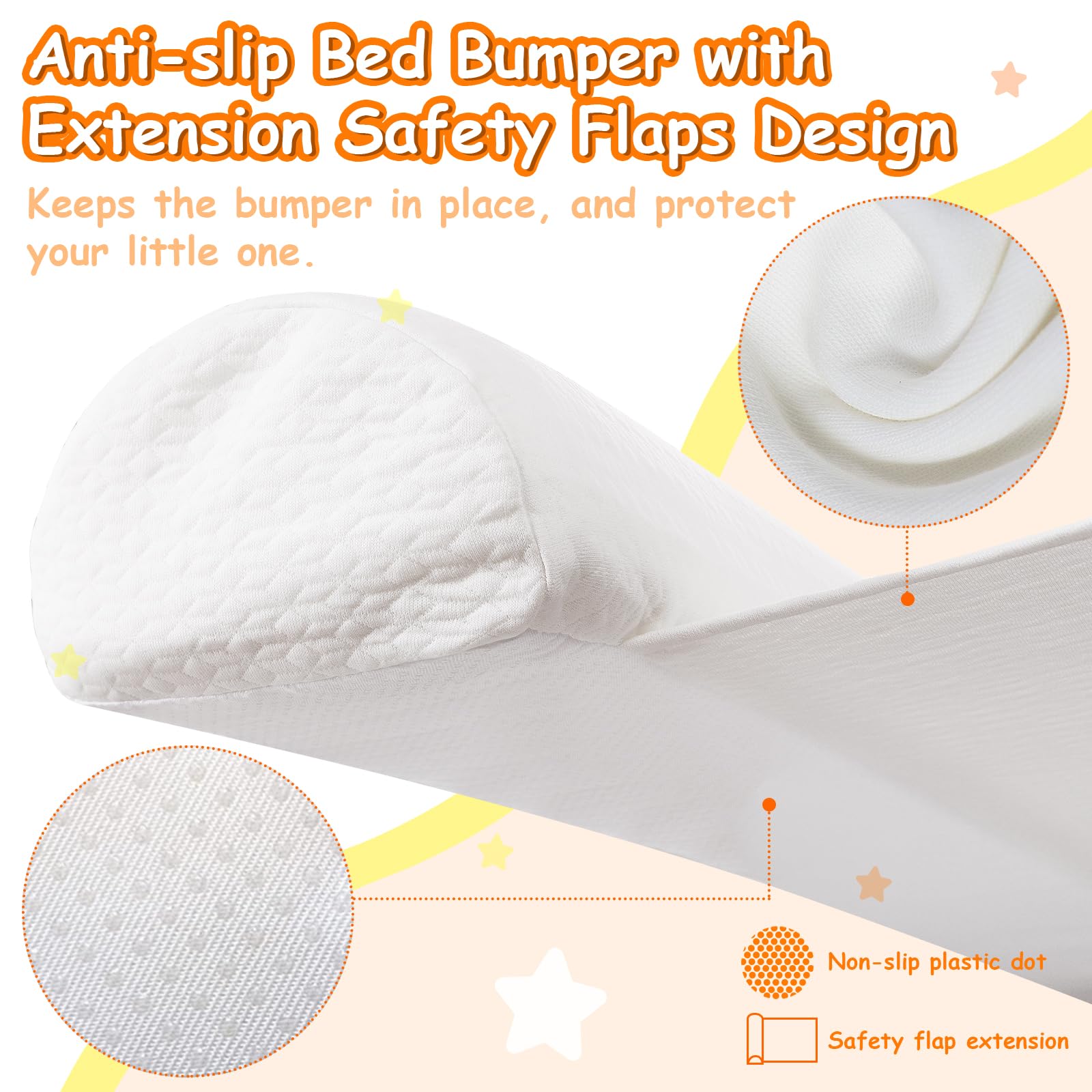 **Omzer Toddler Bed Guard Rail - Soft Foam Bed Rail with Non-Slip, Machine-Washable Cover - Safety Bed Rails for Kids & Baby - Fits King, Queen, Twin & Full Beds - Perfect for Daytime Naps & Overnight Safety**