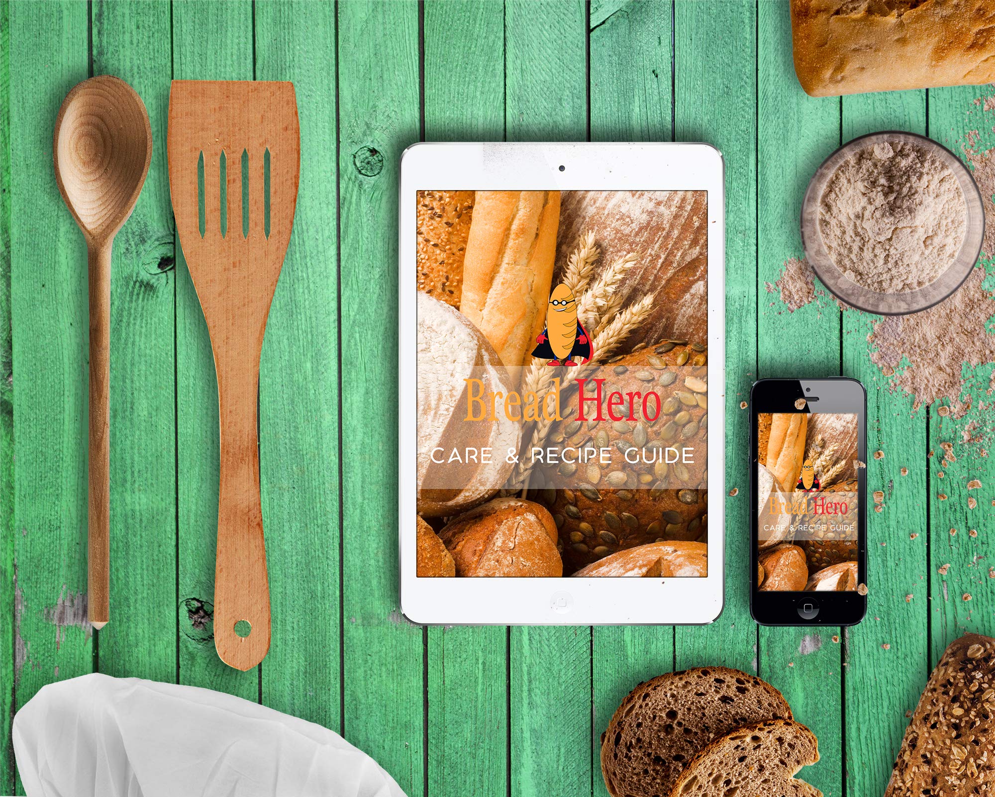 6-Piece Bread Proofing Basket Set with Banneton, Dough Scraper & Sourdough Starter Kit - Includes Professional Baking Ebook with 10 Recipes - Perfect for Beginners & Artisan Bread Making at Home