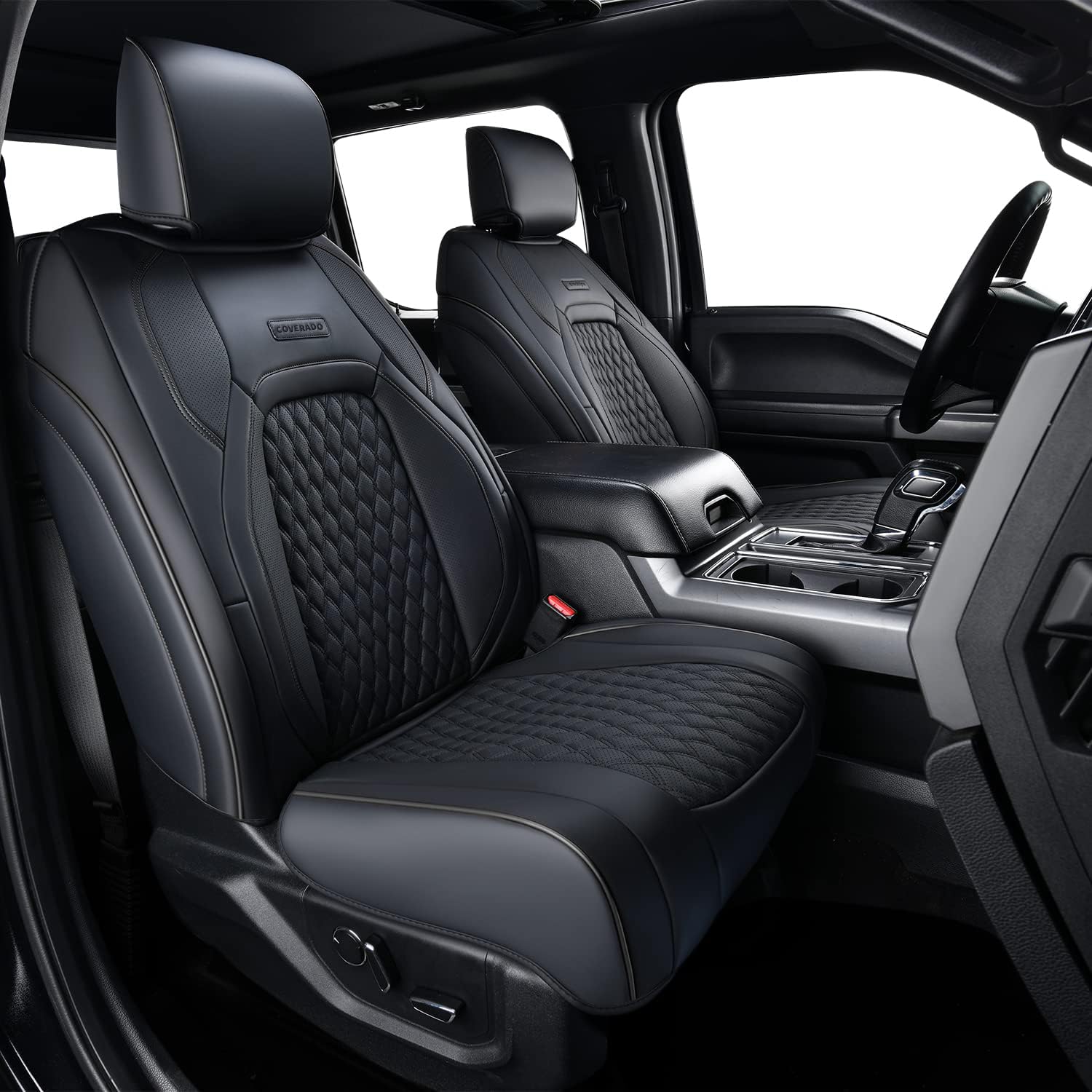Premium Leatherette Seat Covers for Dodge RAM 1500/2500/3500 (2009-2024) - Custom Fit Truck Accessories, Front Seat Protection, Black - Perfect for Work Trucks, Off-Road Adventures & Daily Commuting